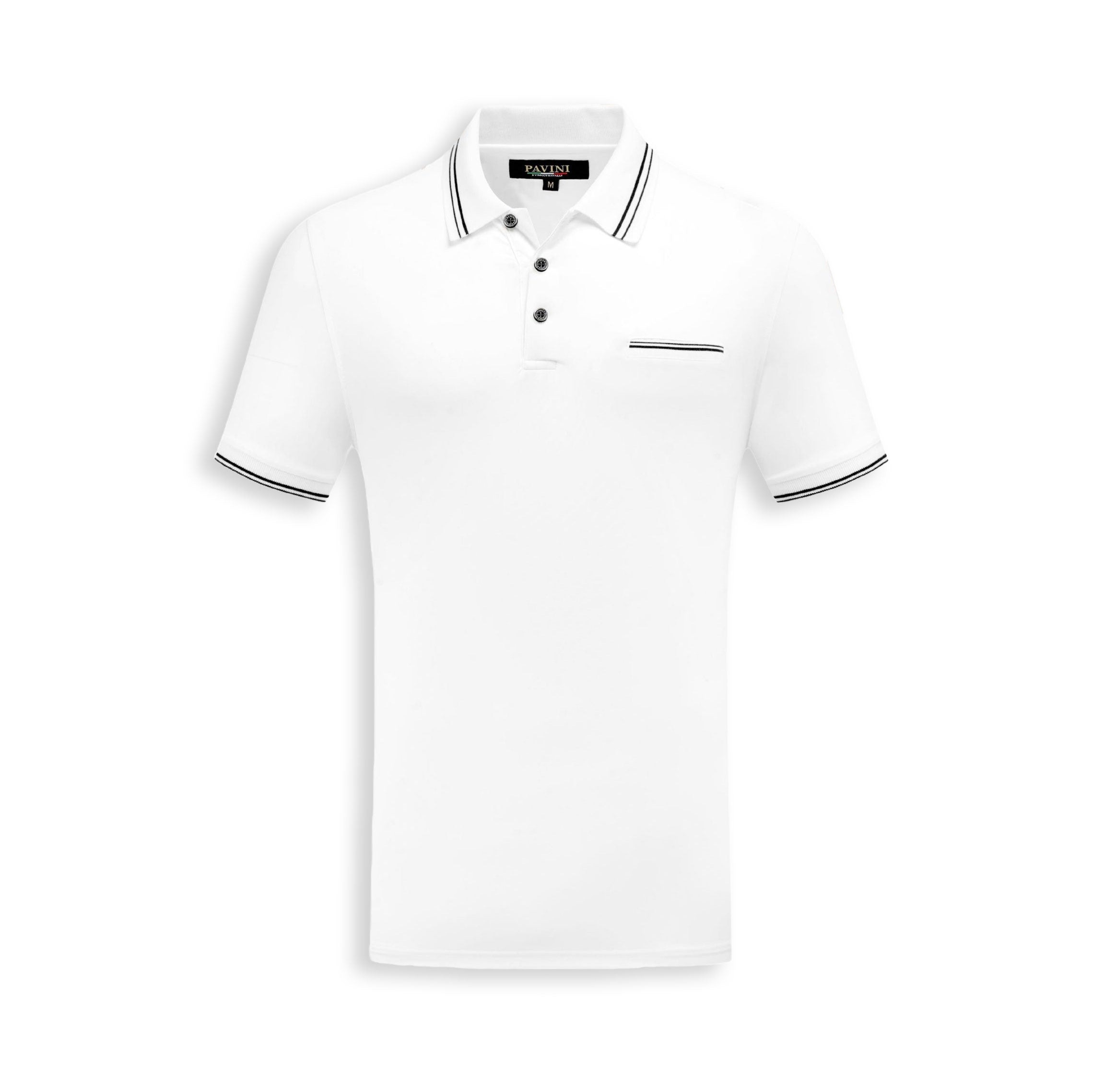 Pavini White Stretch Classic Polo