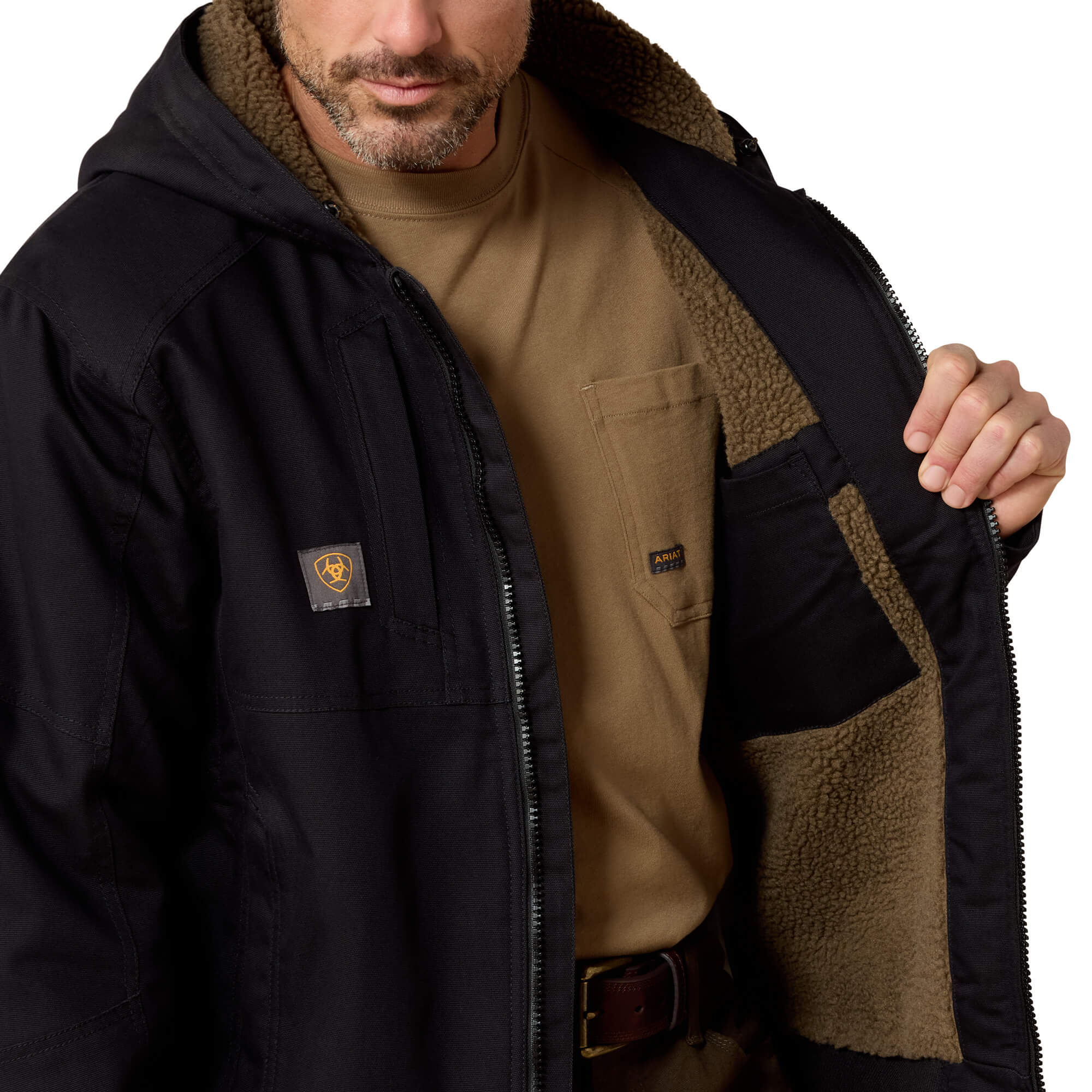 Ariat Black Rebar DuraCanvas Sherpa Jacket