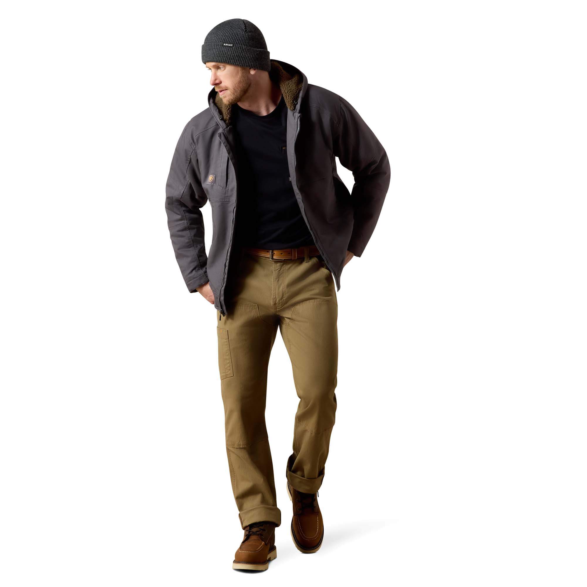 Ariat Grey Rebar DuraCanvas Sherpa Jacket