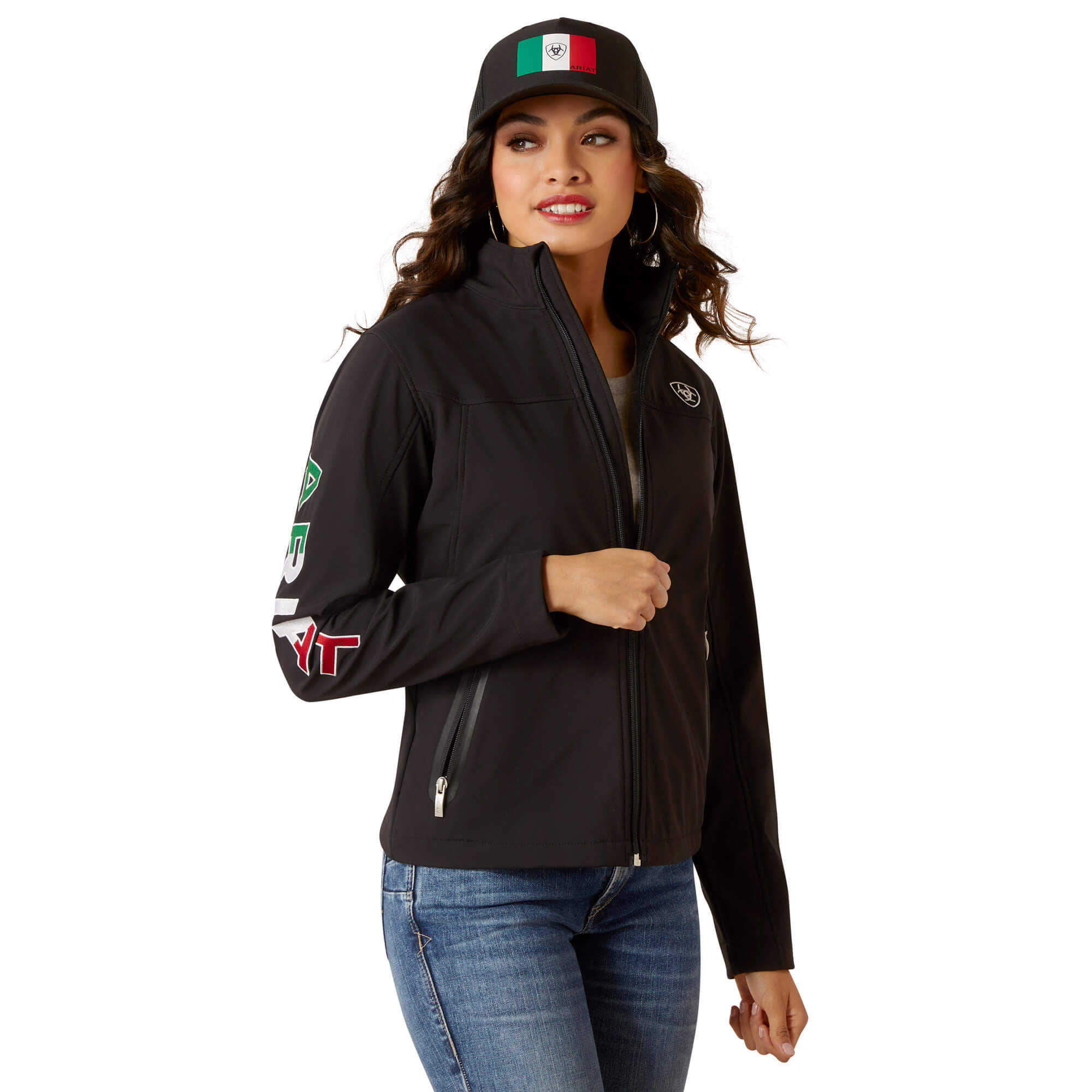 Ariat Women's Black Classic Team Softshell MEXICO Jacket