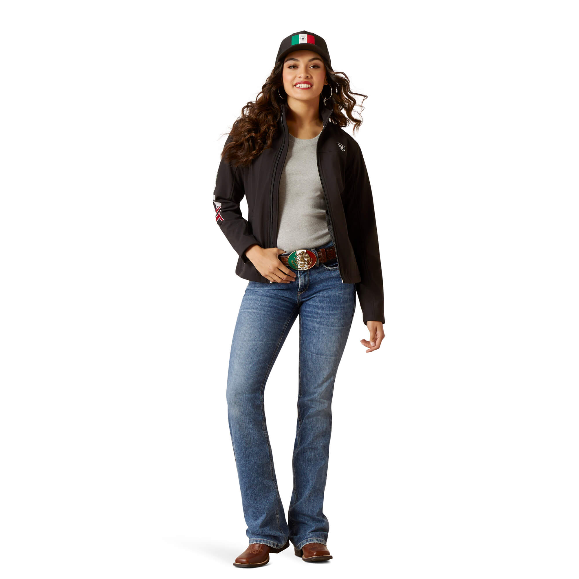Ariat Women's Black Classic Team Softshell MEXICO Jacket