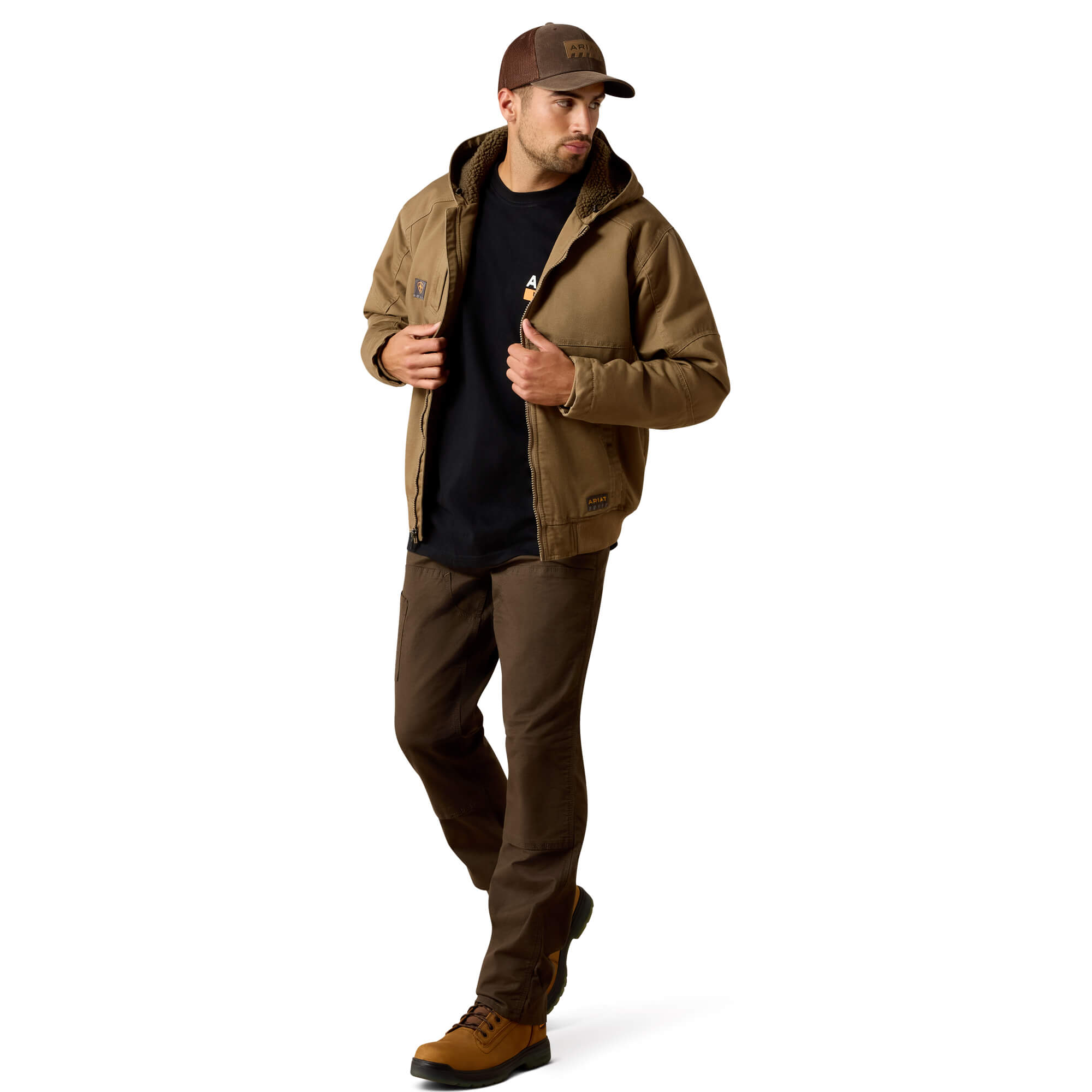 Ariat Khaki Rebar DuraCanvas Sherpa Jacket