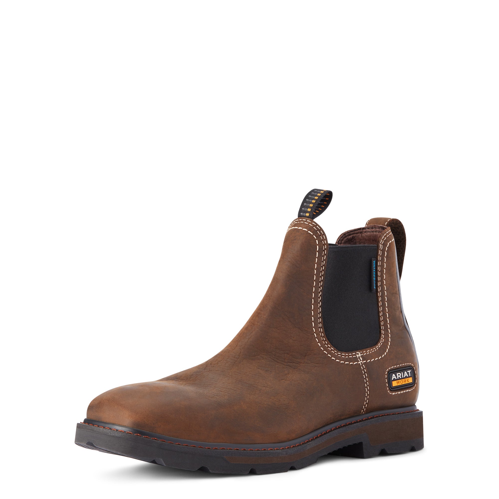 Ariat Men's Groundbreker Chelsea Waterproof Wide Square Toe Work Boot