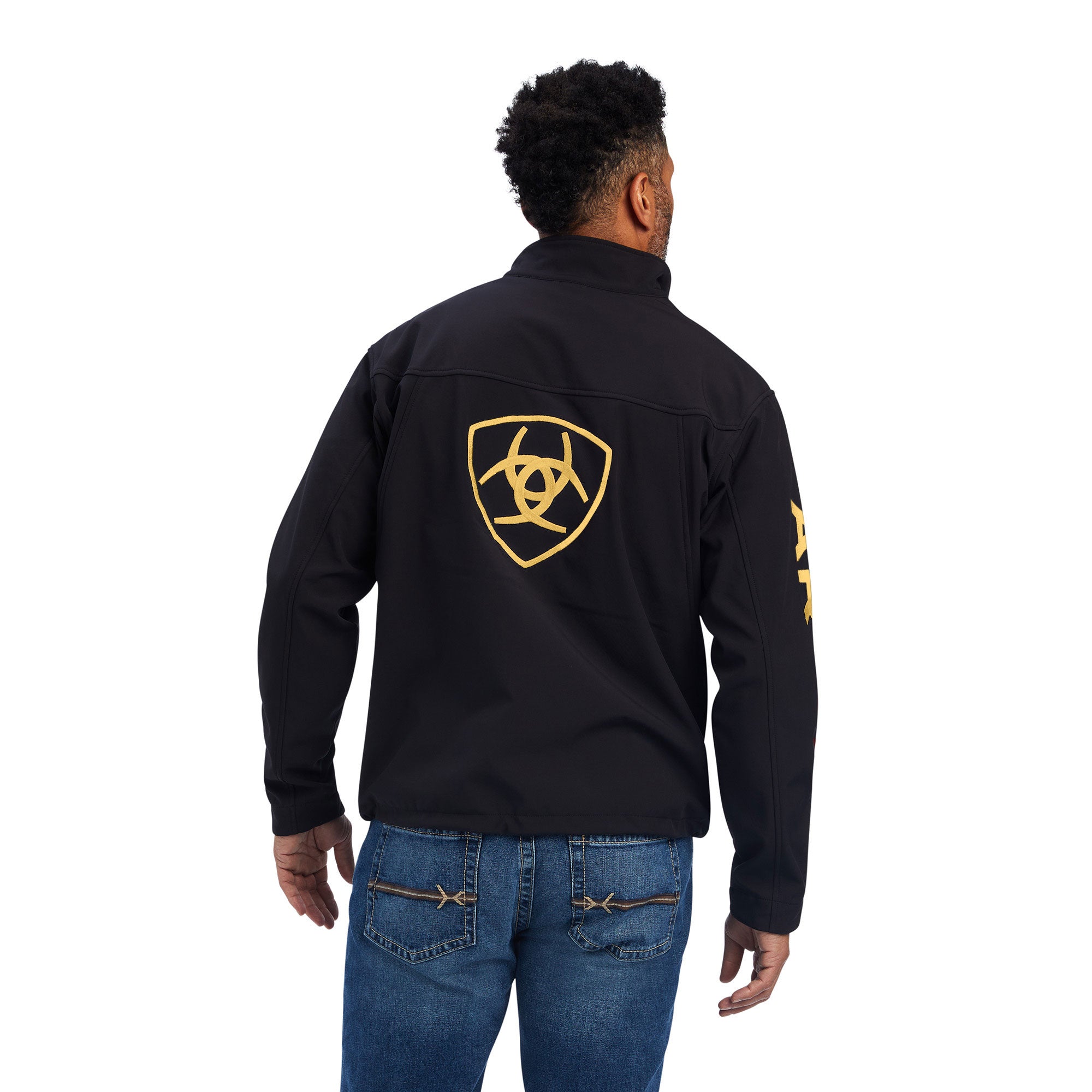 Ariat Black & Gold New Team Softshell Brand Jacket