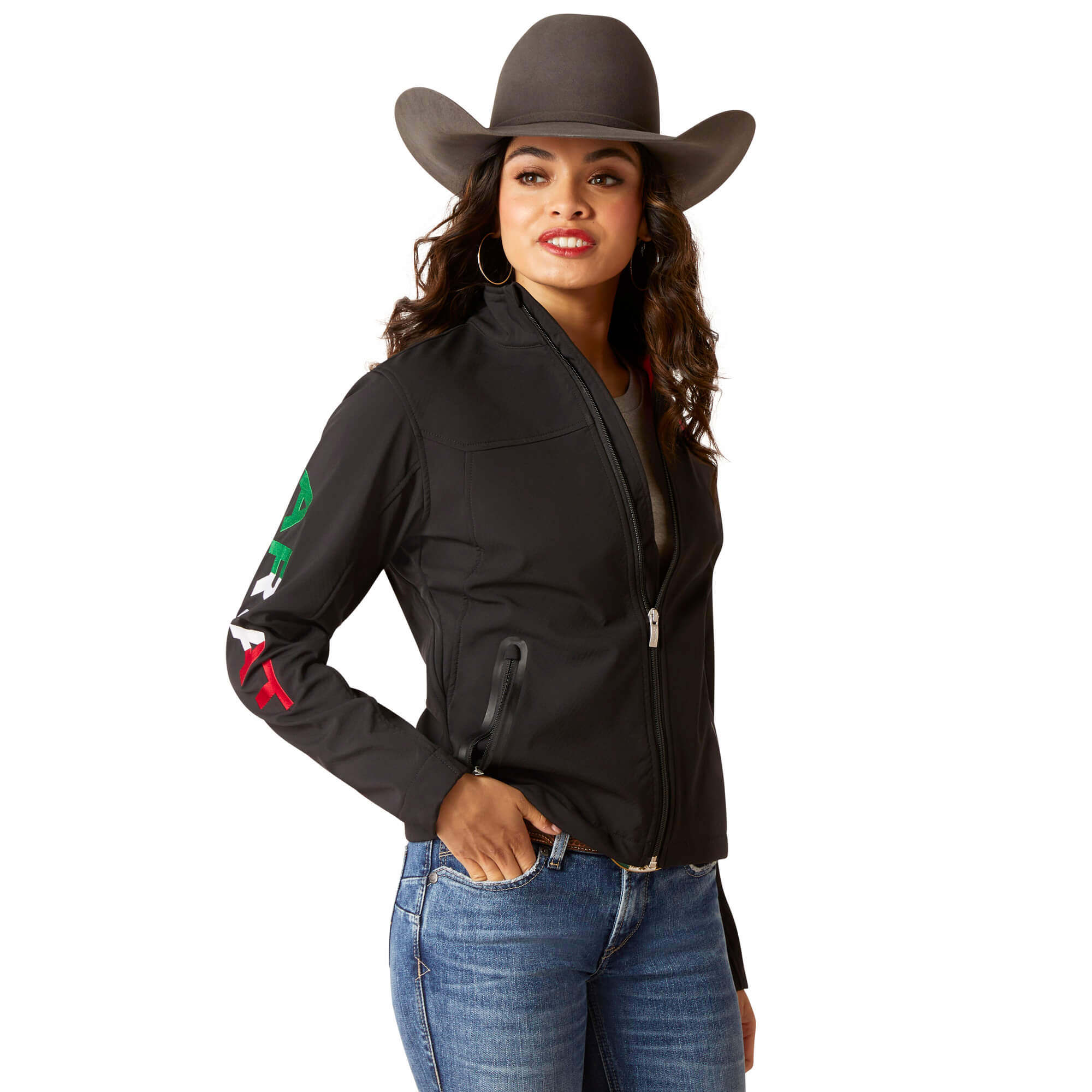 Ariat Women's Black Team Softshell Brand MEXICO Jacket