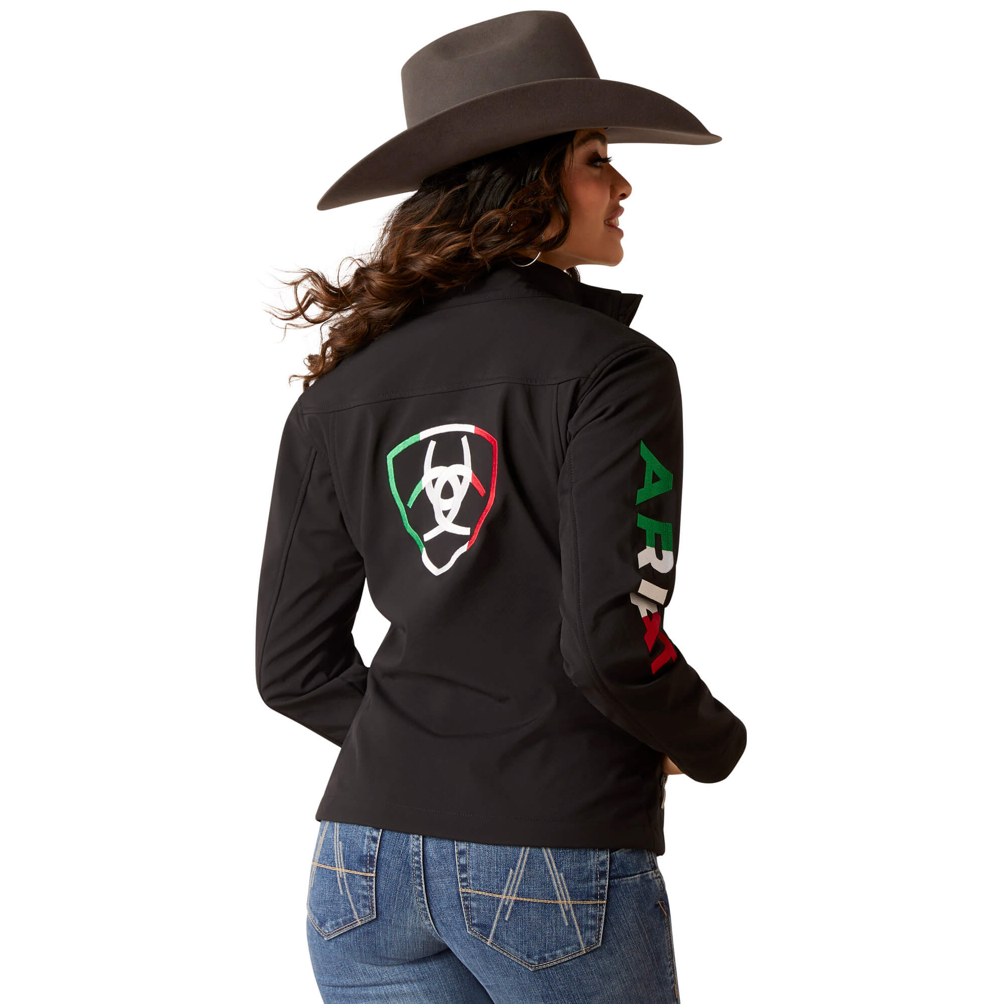 Ariat Women's Black Team Softshell Brand MEXICO Jacket