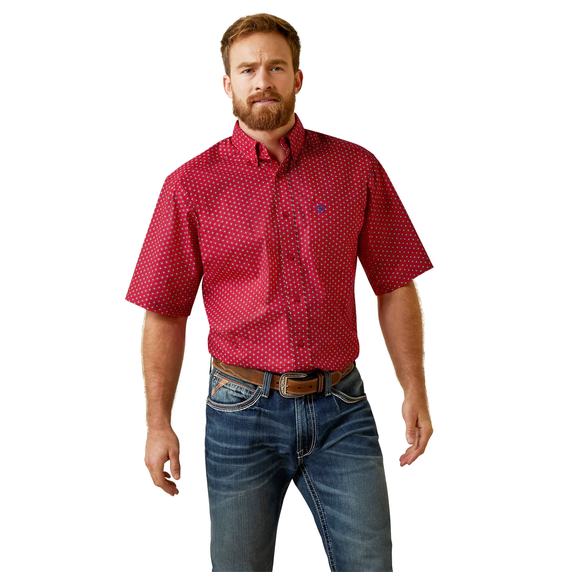 Ariat Red Jeremy Classic Short Sleeve Shirt