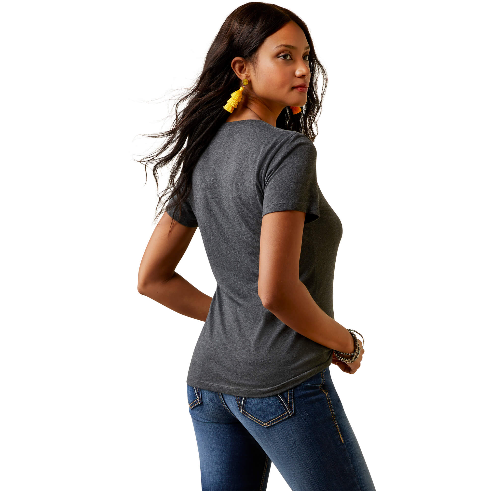 Ariat Women's Charcoal Heather Quilt Logo T-Shirt