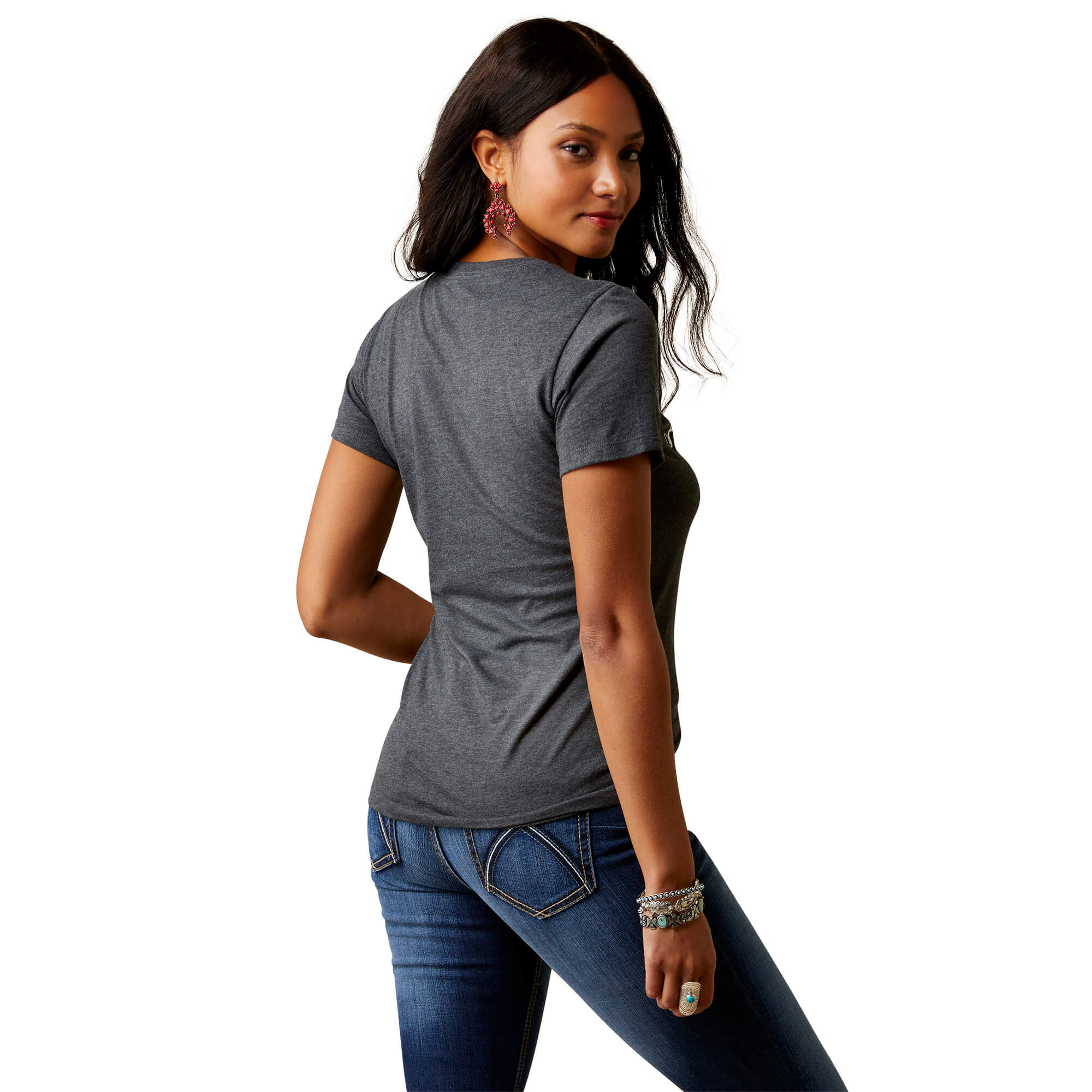 Ariat Women's Charcoal Heather Cowhide Logo T-Shirt