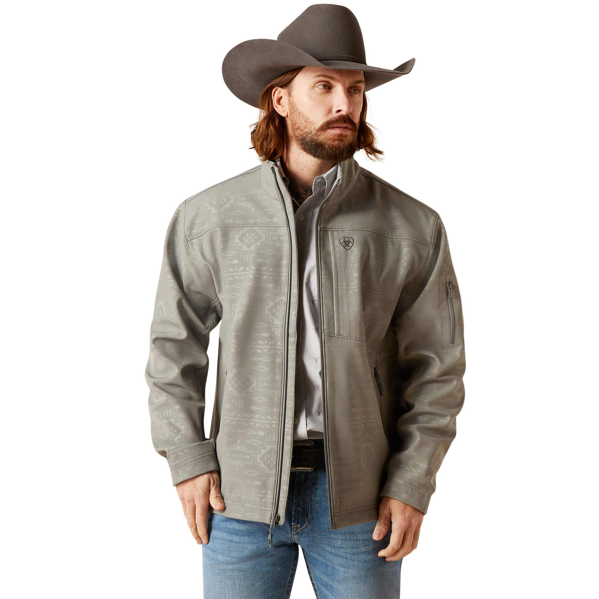 Ariat Jetty Gray Embossed Vernon 2.0 Softshell Jacket