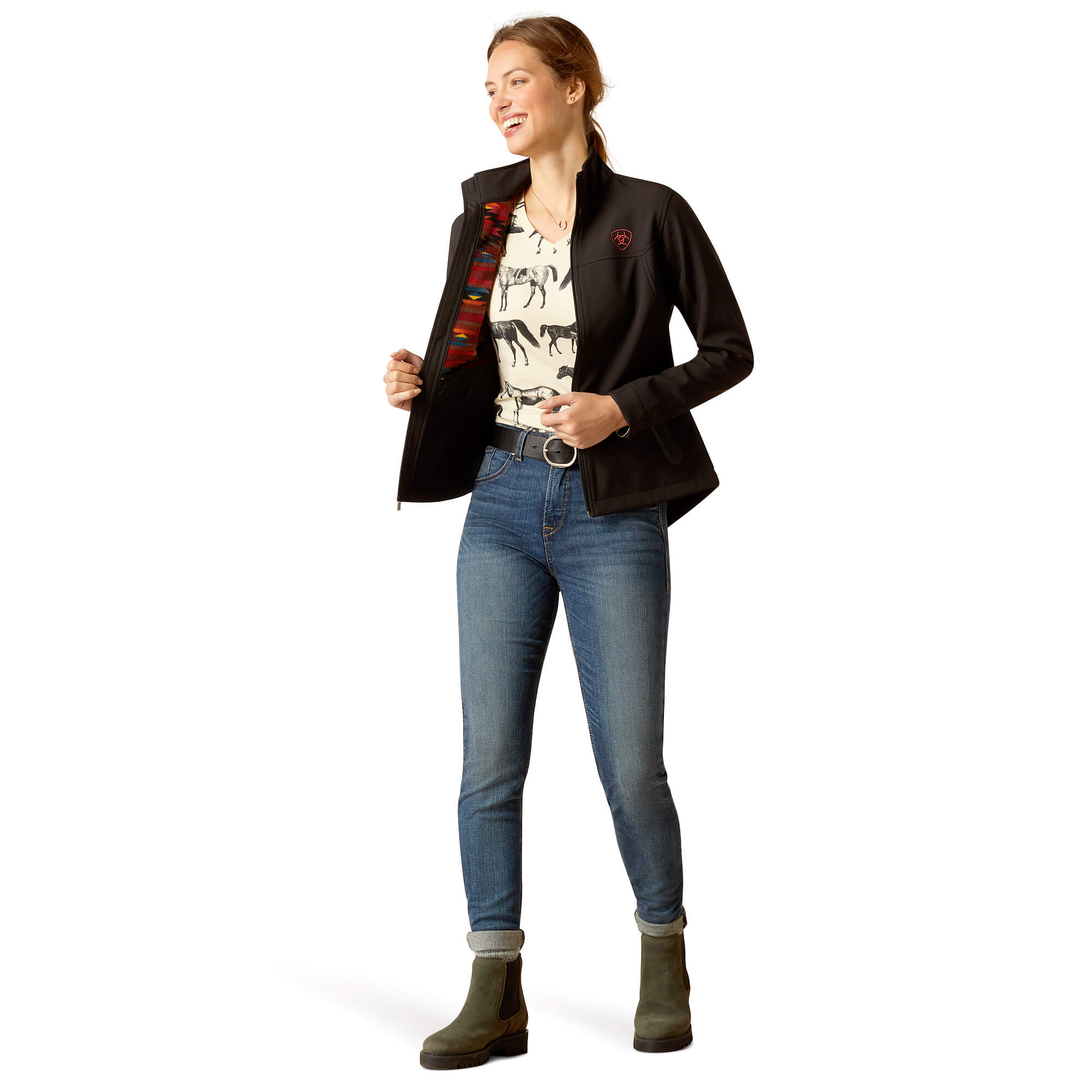 Ariat Women's Black Mirage New Team Softshell Jacket