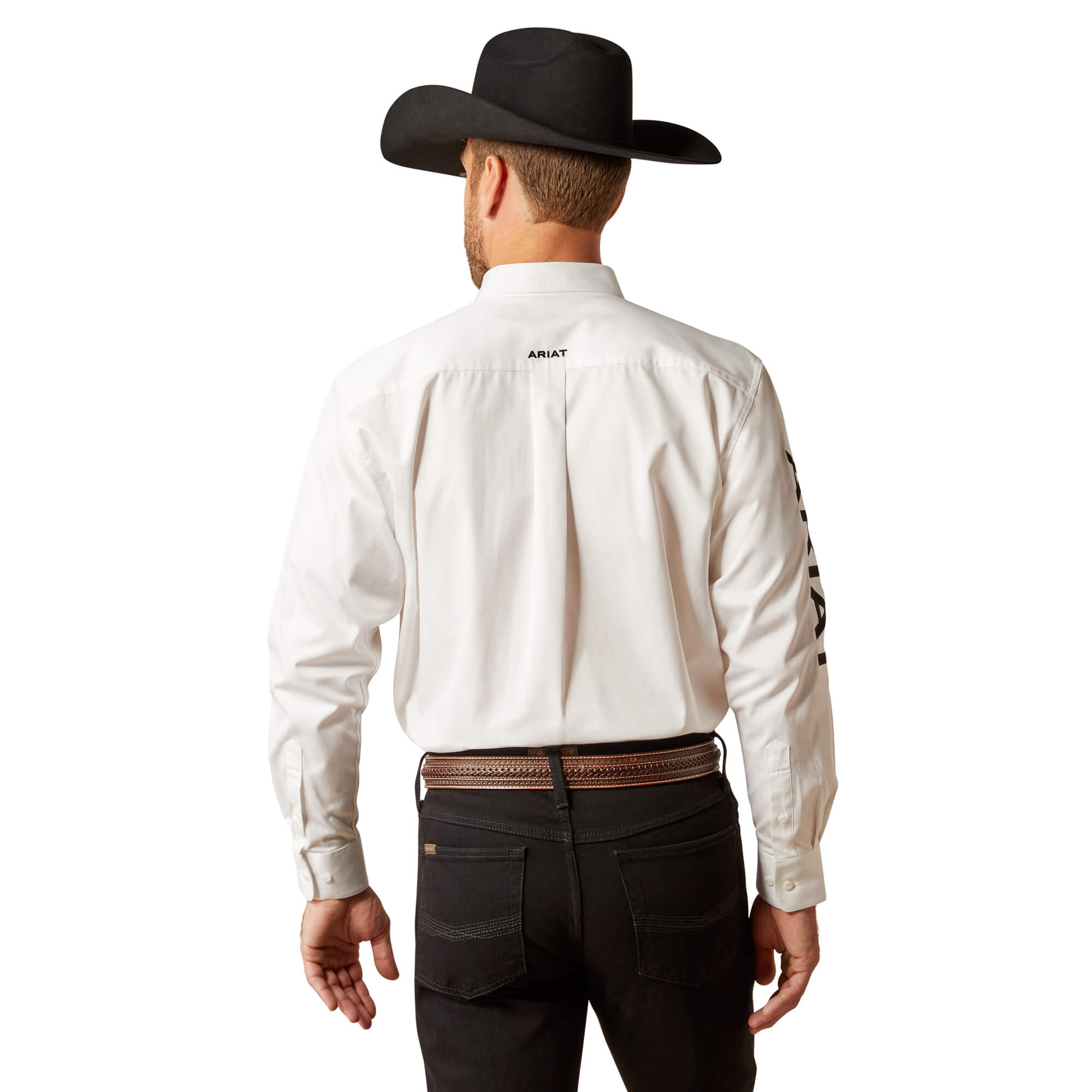 Ariat White Team Logo Twill Classic Fit Long Sleeve Shirt