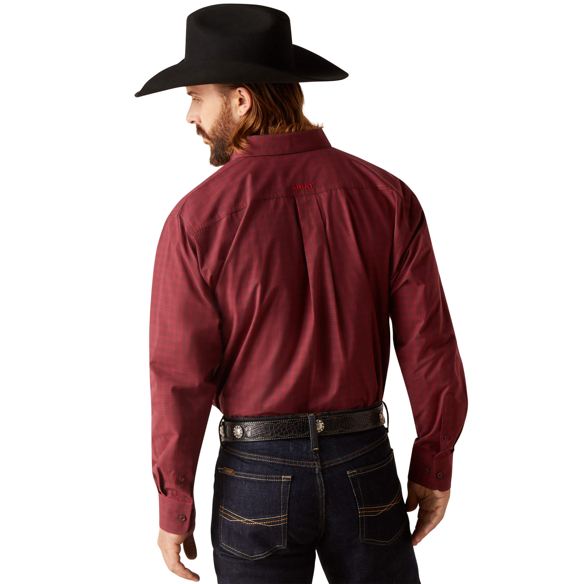 Ariat Tibetan Red Pro Series Neal Classic Fit Long Sleeve Shirt