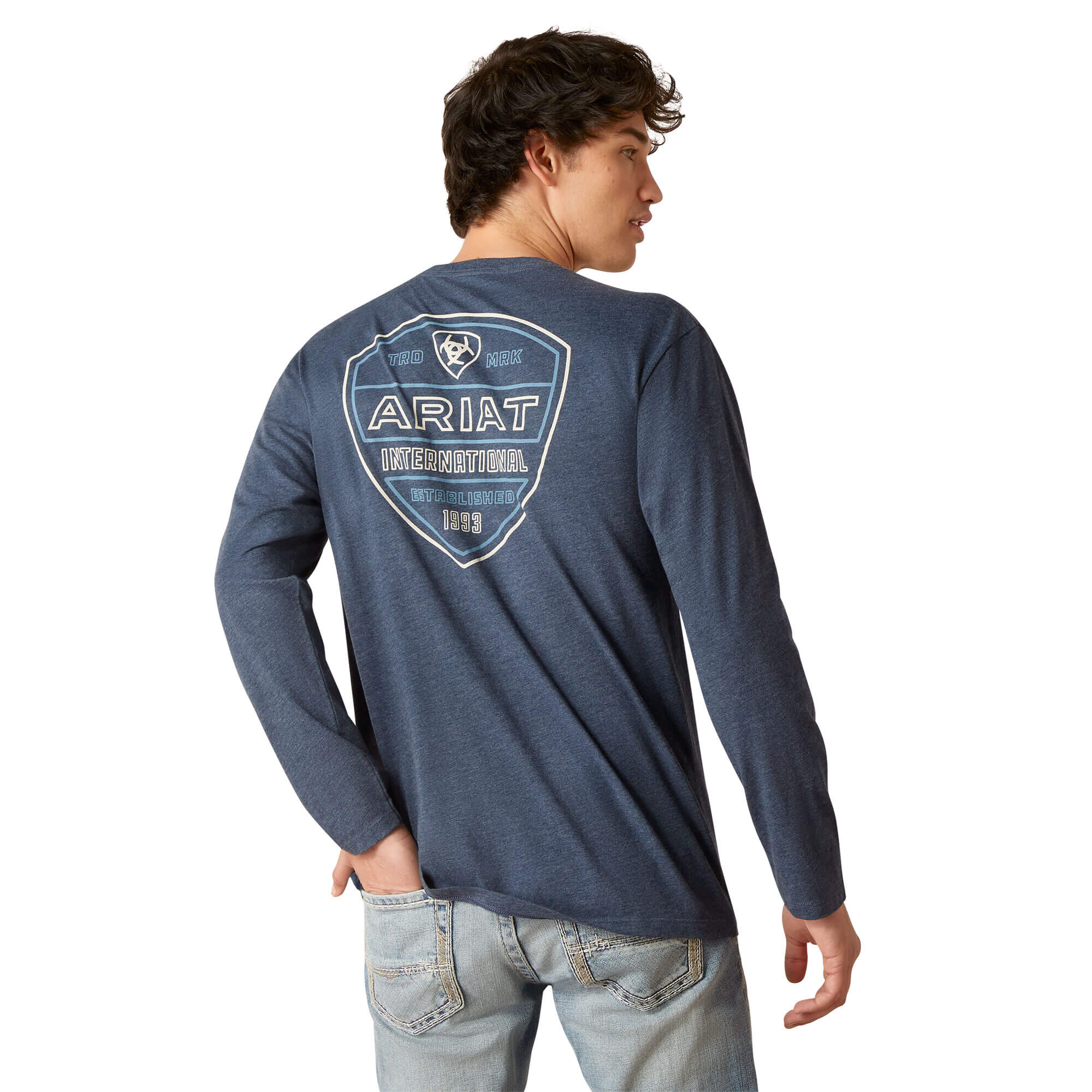 Ariat Navy Heather Crestline Long Sleeve T-Shirt