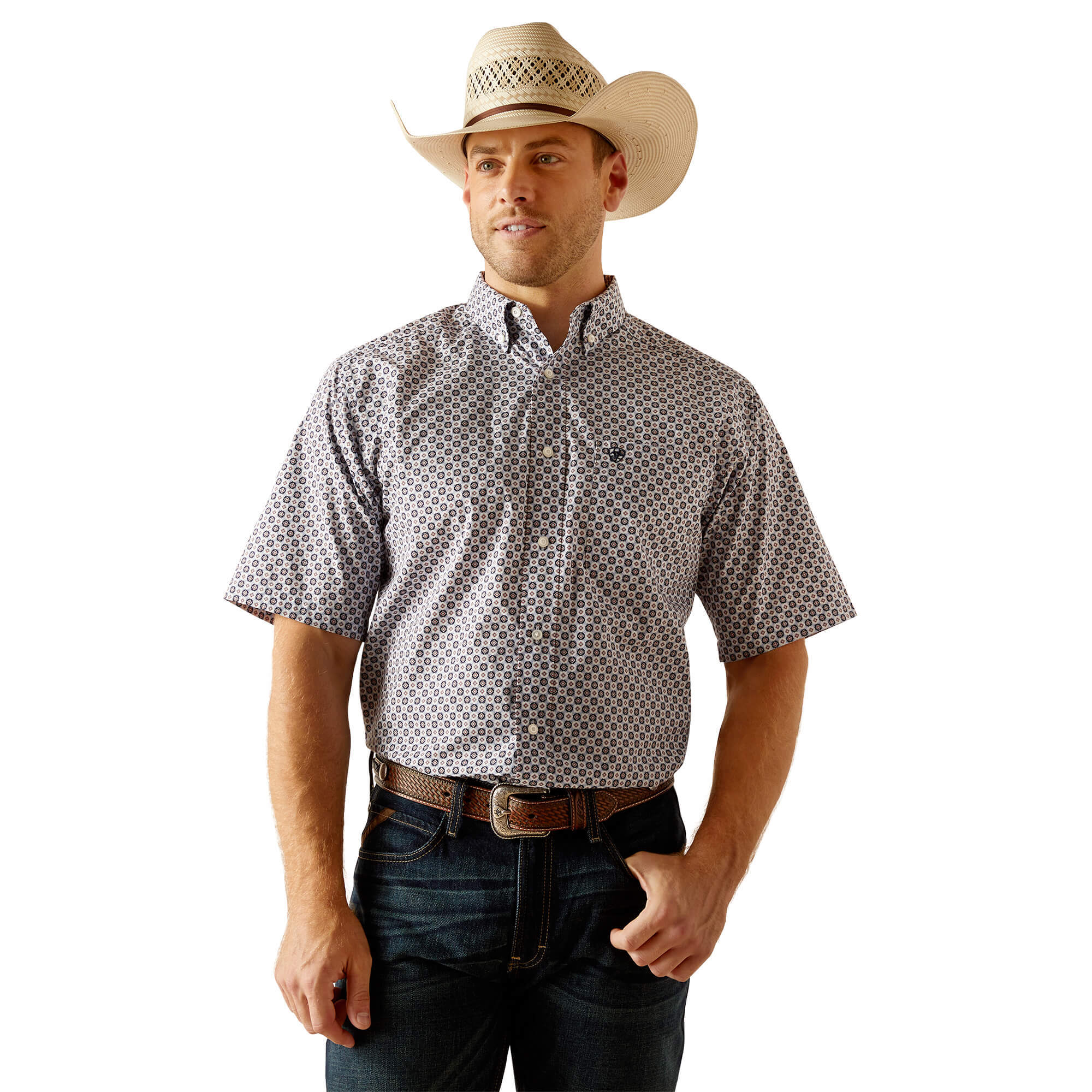 Ariat Blue Denver Classic Short Sleeve Shirt