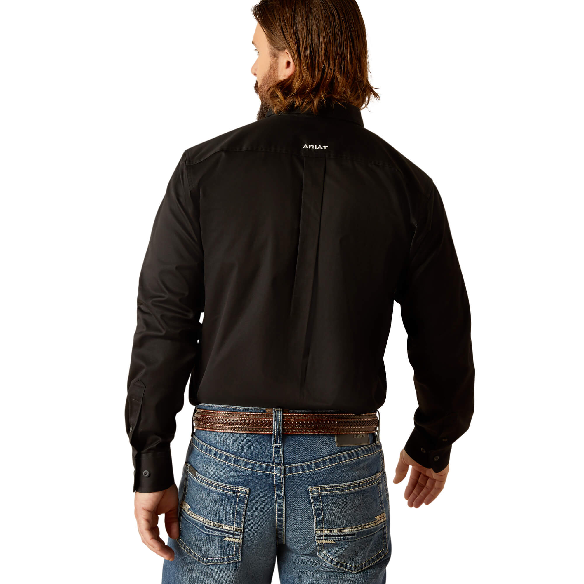 Ariat Black Team Logo Twill Fitted Long Sleeve Shirt