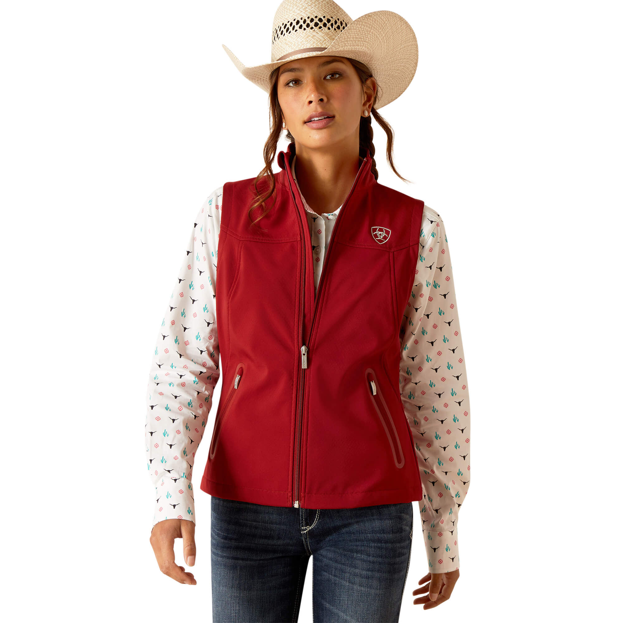 Ariat Women's Sun-Dried Tomato New Team Softshell Vest