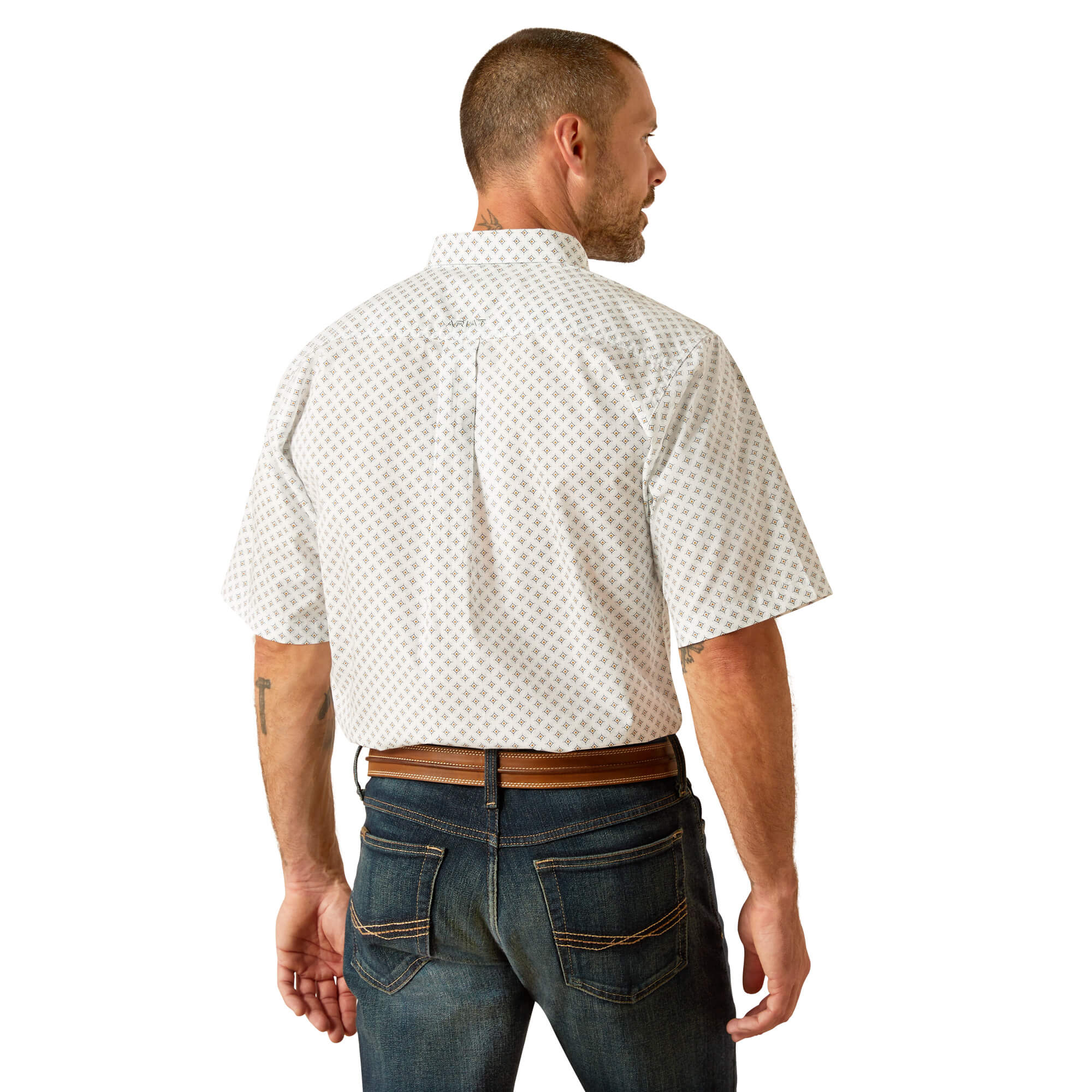 Ariat White Emre Fitted Short Sleeve Shirt