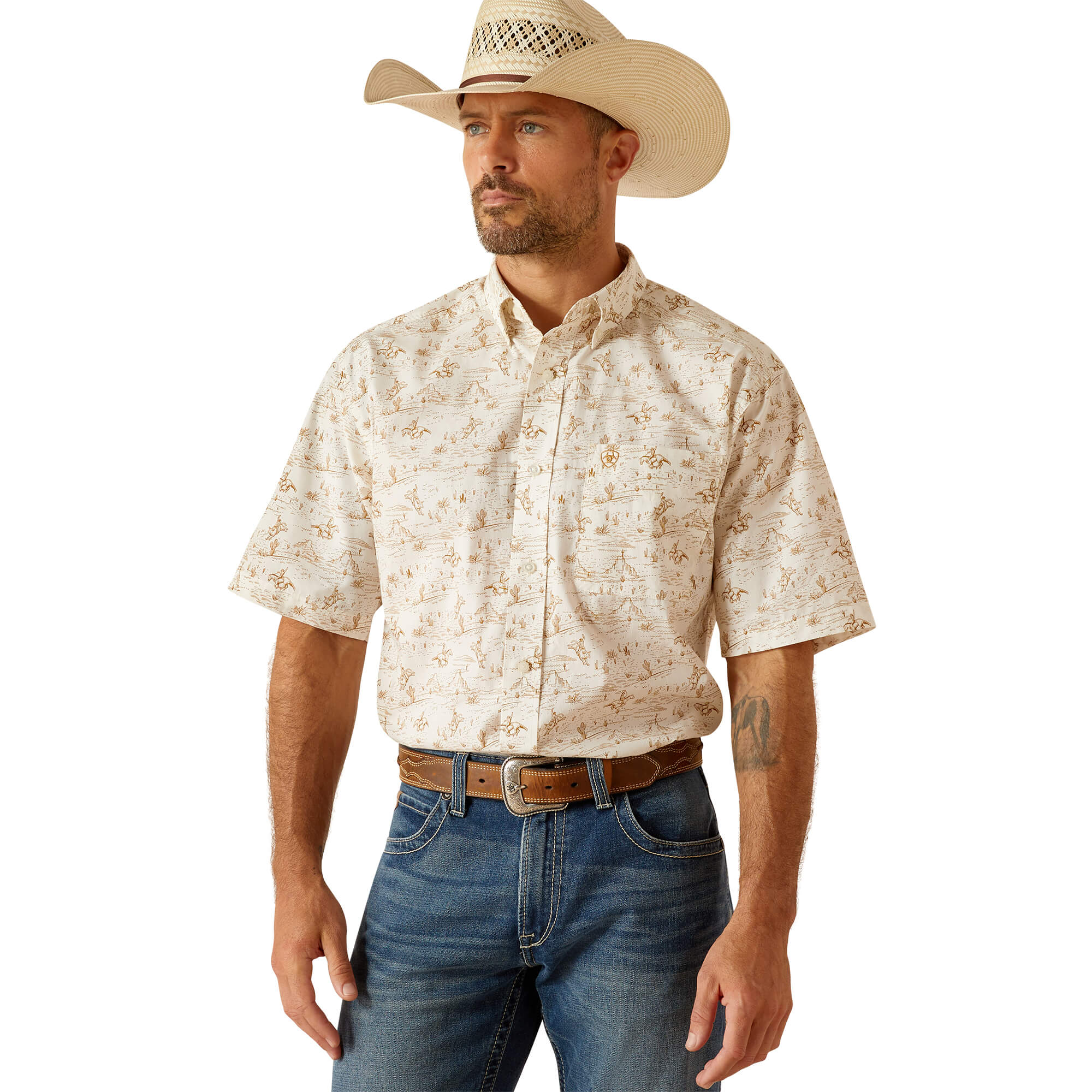 Ariat Tan Edison Classic Short Sleeve Shirt