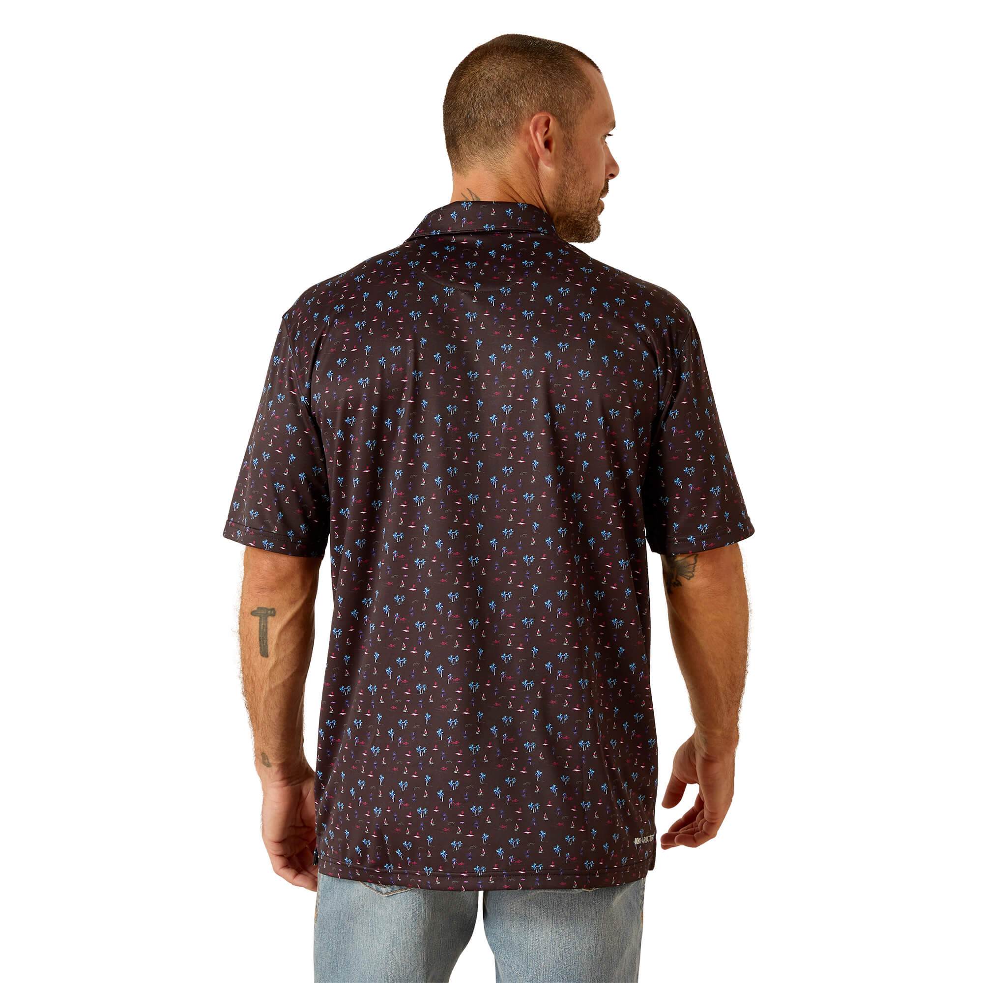 Ariat Black All Over Print Polo