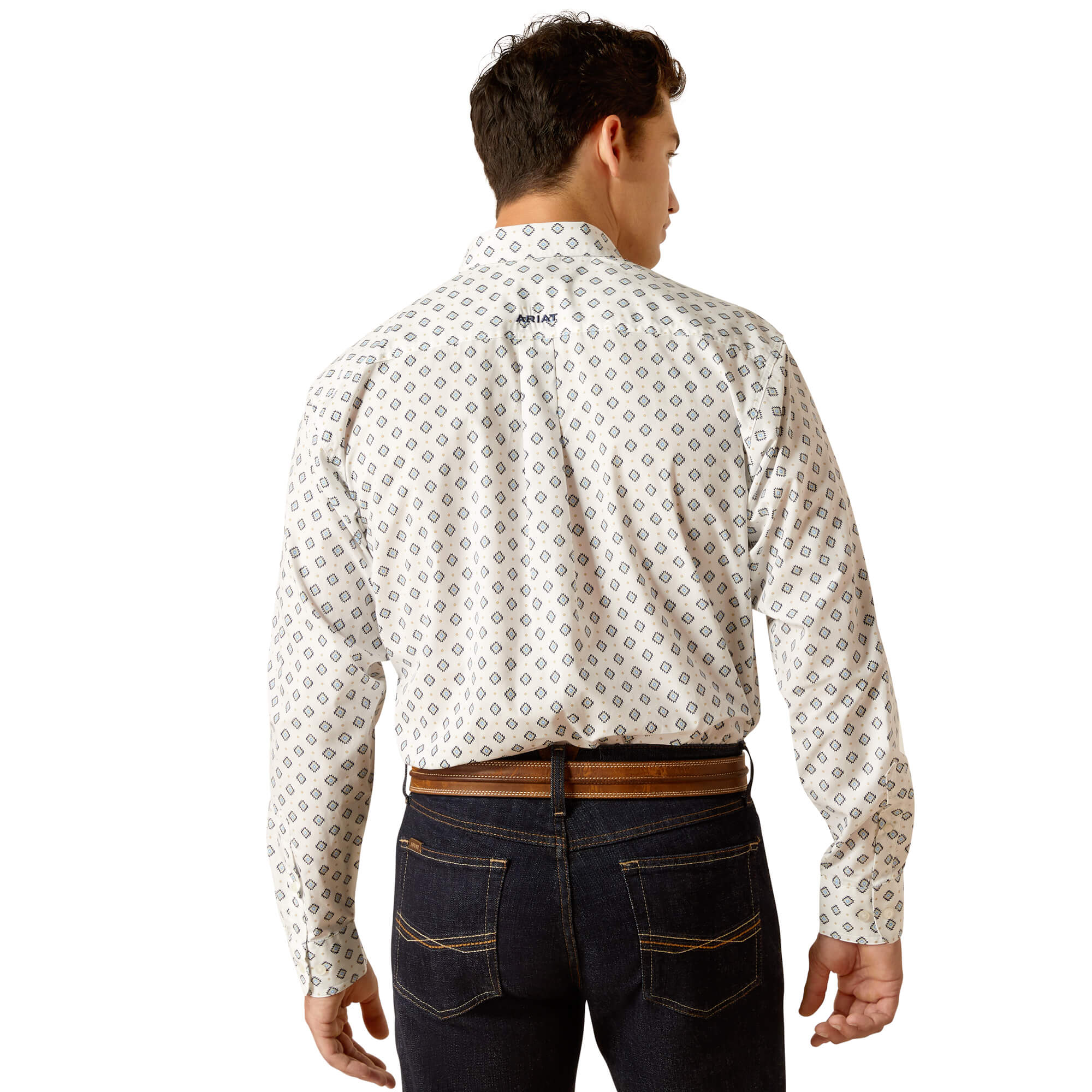 Ariat White Rocco Classic Fit Long Sleeve Shirt