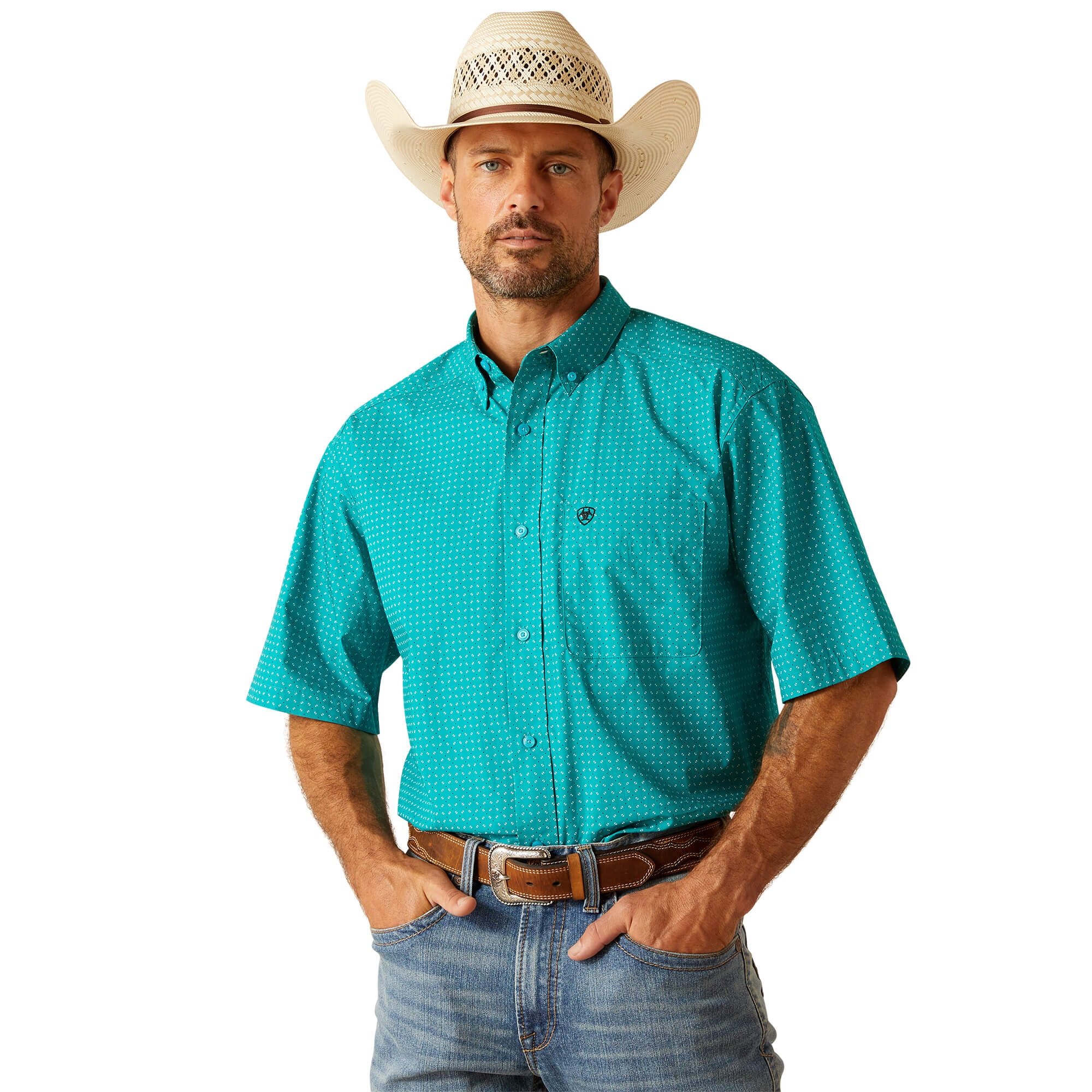 Ariat Turquoise Judd Classic Short Sleeve Shirt