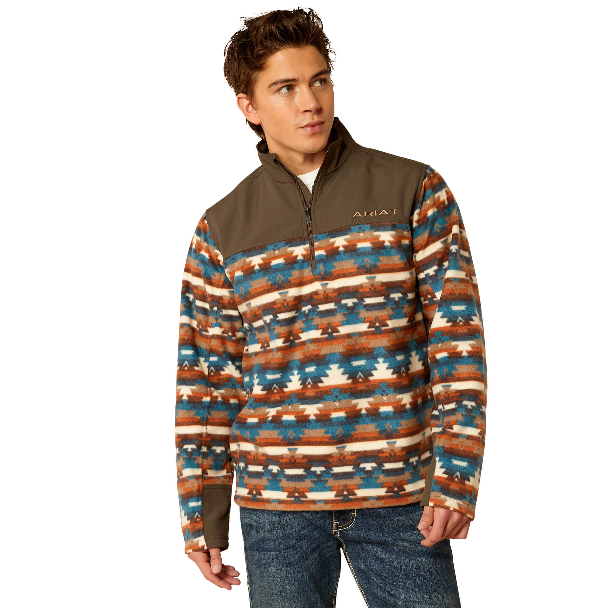 Ariat Turquoise Serape Basis 2.0 1/4 Zip Sweatshirt