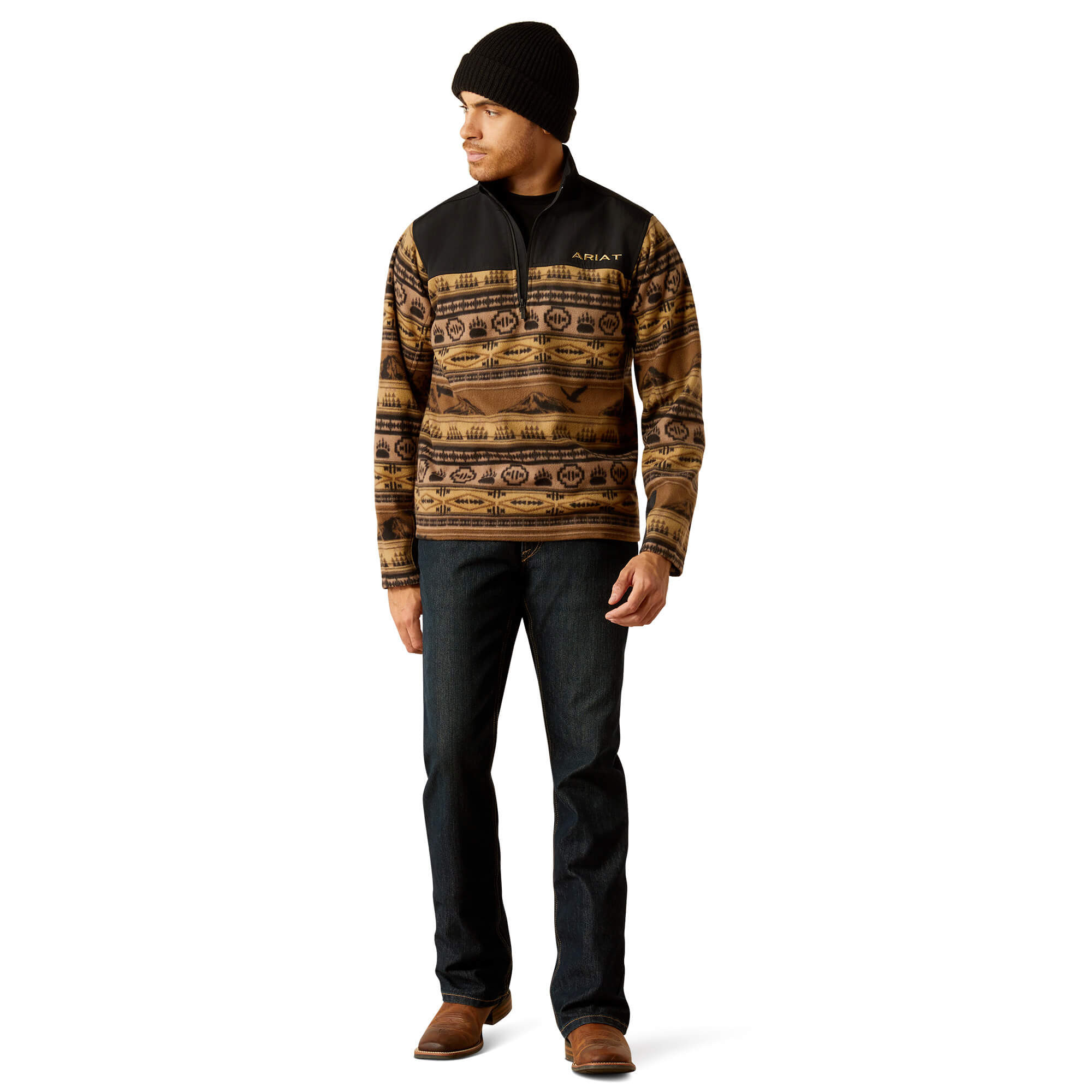 Ariat Brown Basis 2.0 1/4 Zip Sweatshirt