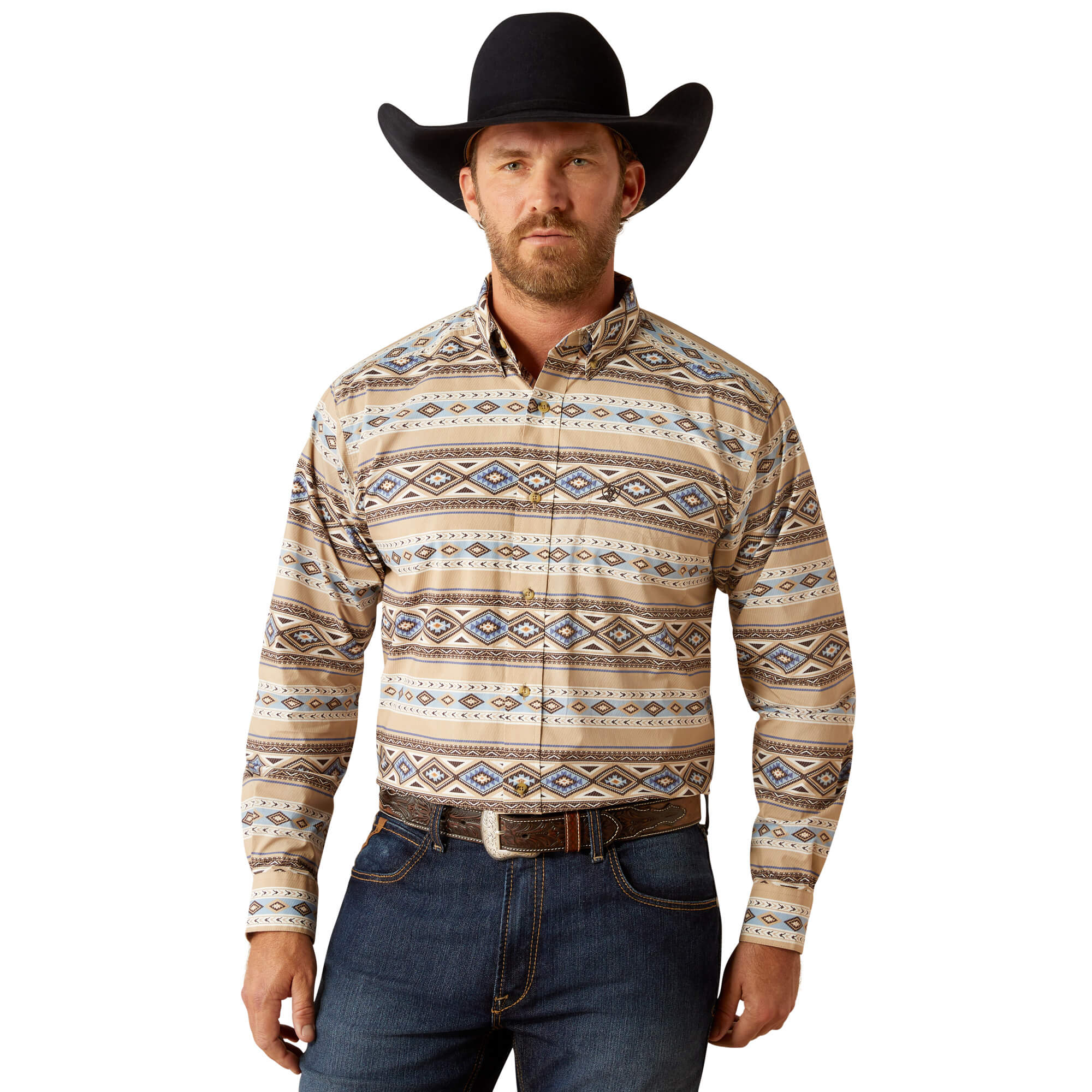 Ariat Brown Cory Classic Fit Long Sleeve Shirt