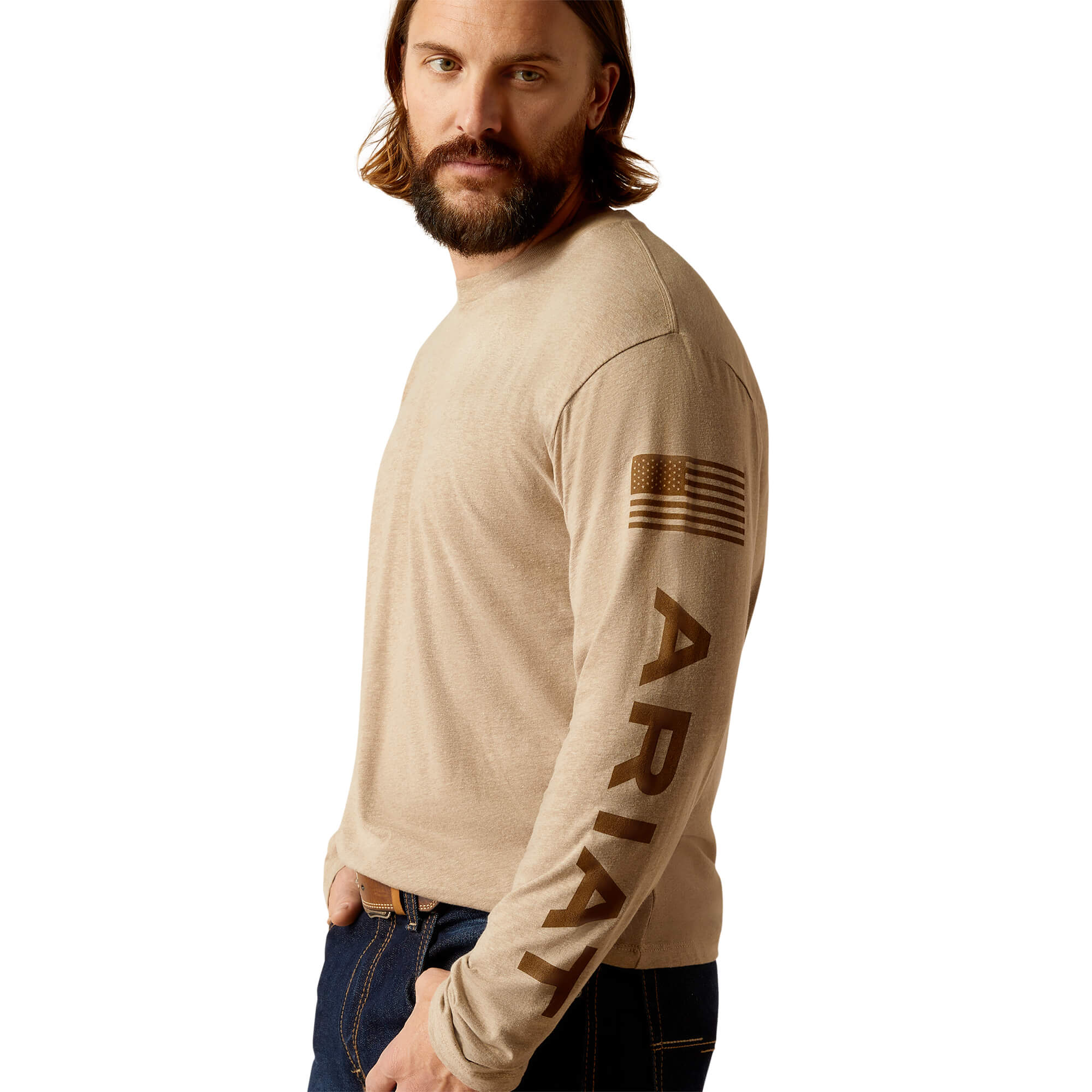 Ariat Oatmeal Heather Elevated V2 Long Sleeve T-Shirt