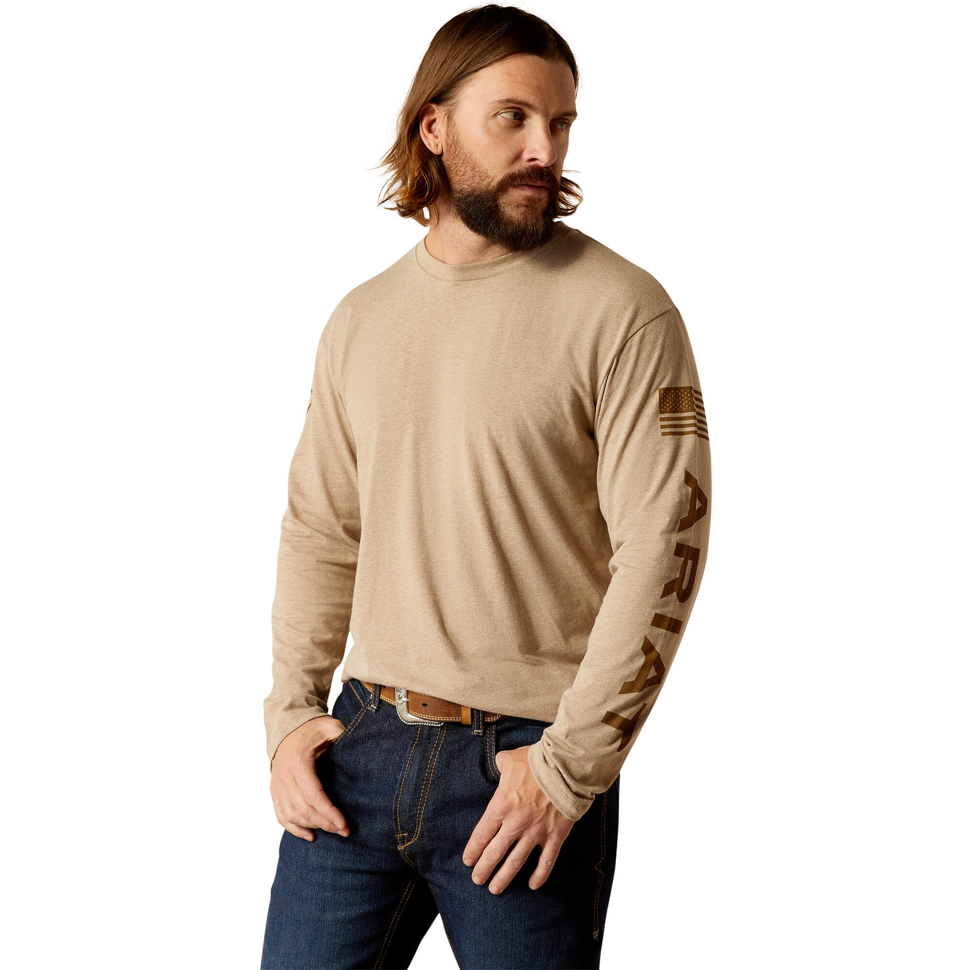 Ariat Oatmeal Heather Elevated V2 Long Sleeve T-Shirt