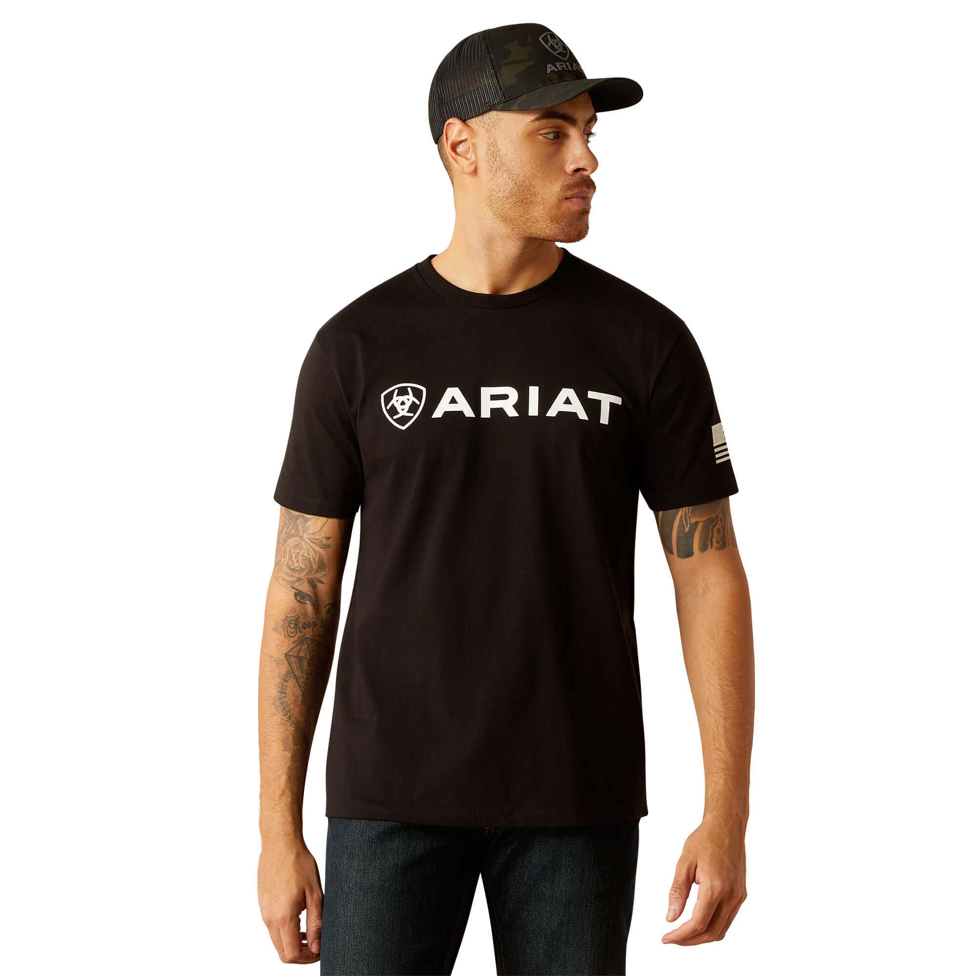 Ariat Black Shield Flag T-Shirt