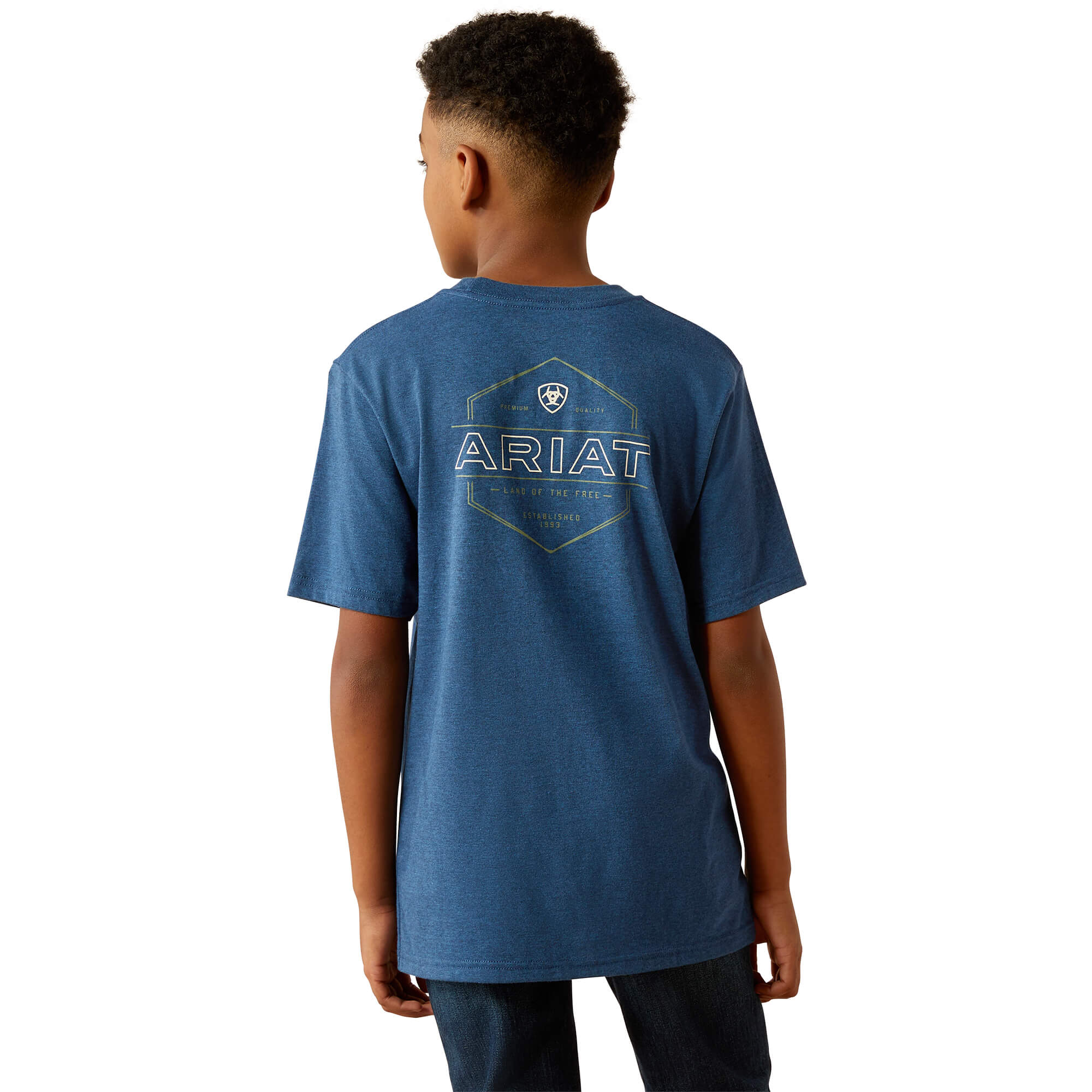 Ariat Boys Denim Black Heather Line Frame T Shirt