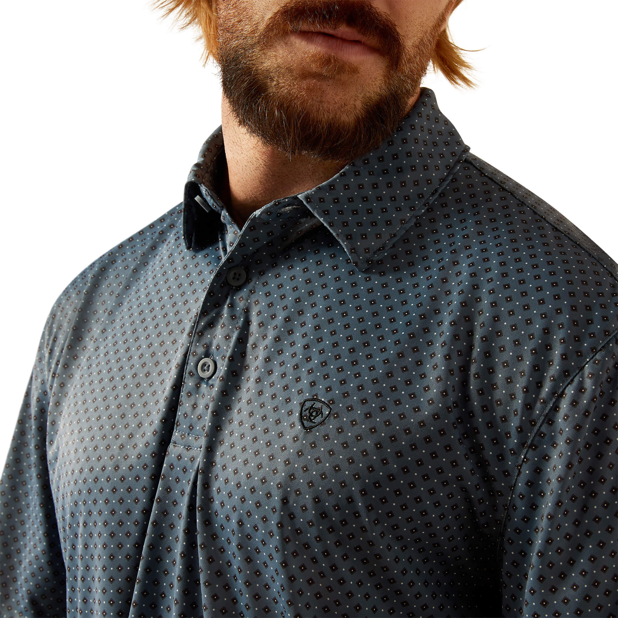 Ariat Newsboy Blue All Over Print Polo