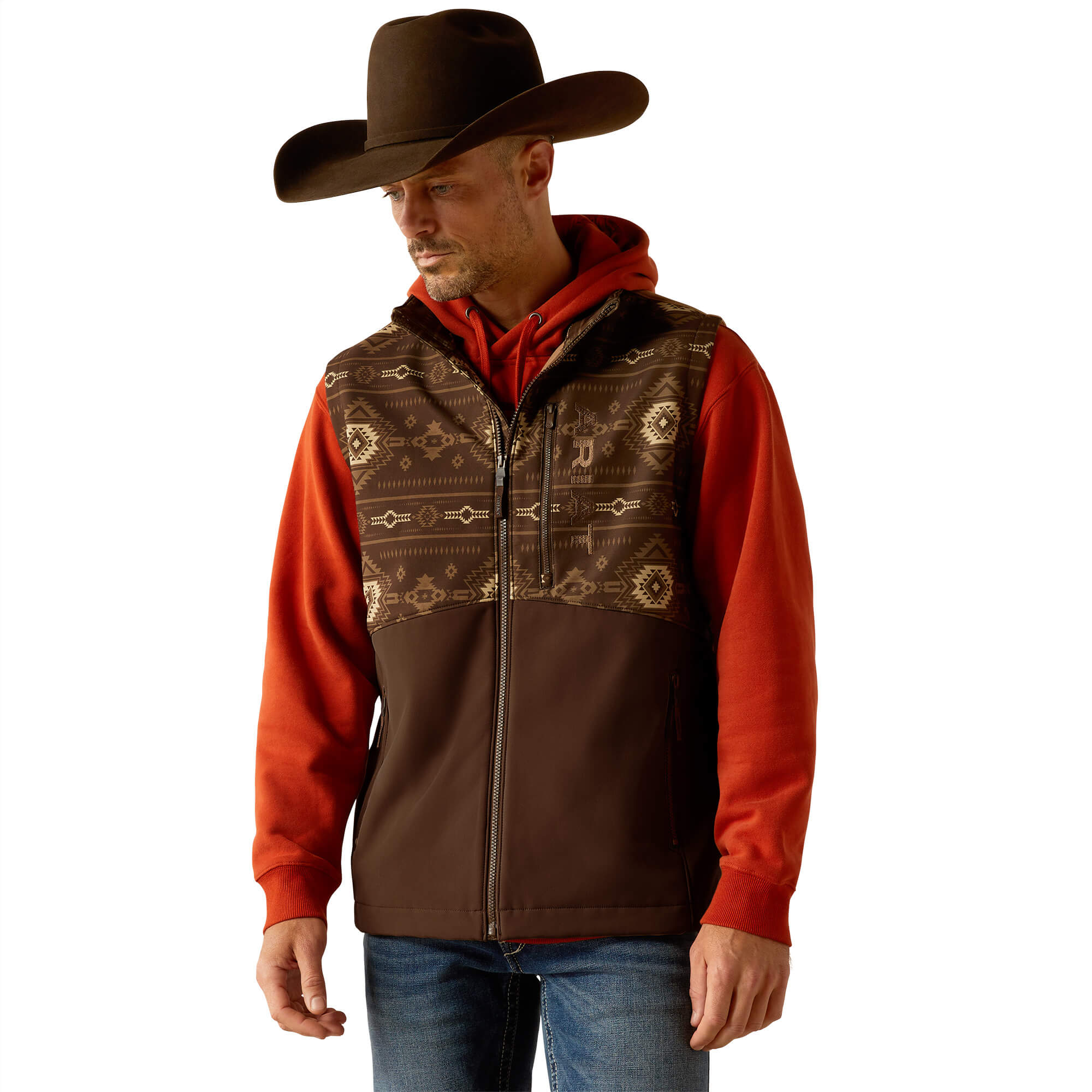 Ariat Banyan Bark Southwest Logan Softshell Vest