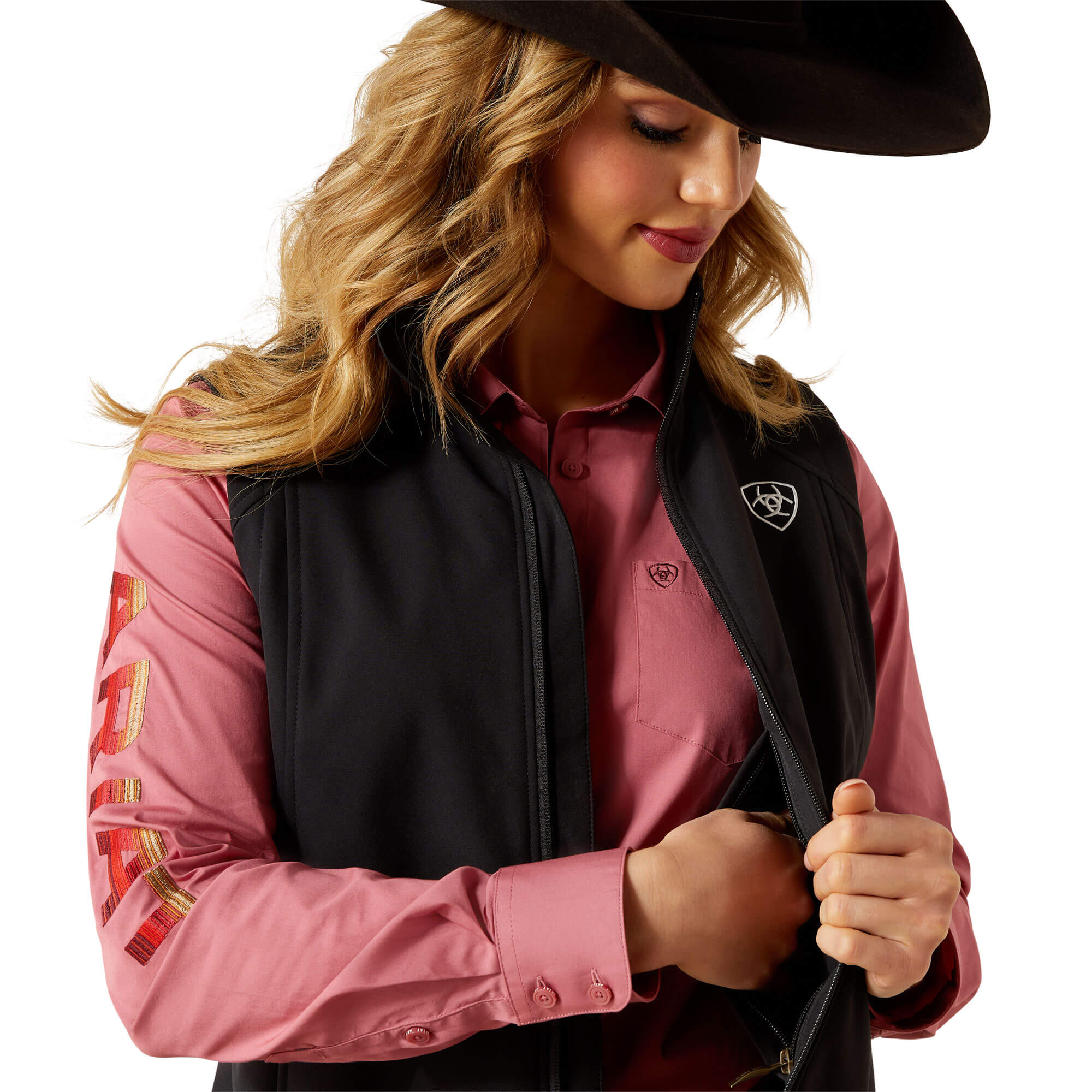 Ariat Women's Black Logo Softshell Vest