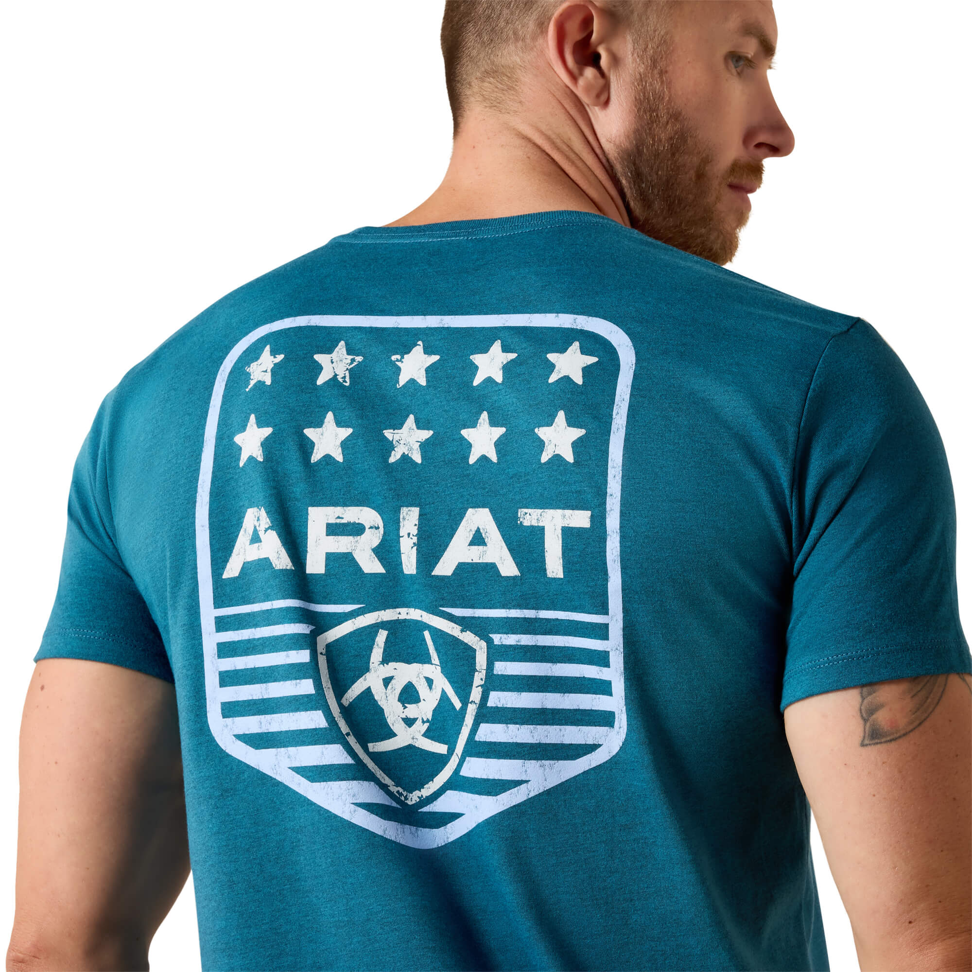 Ariat Monaco Blue Stripe Patriotic Badge T-Shirt