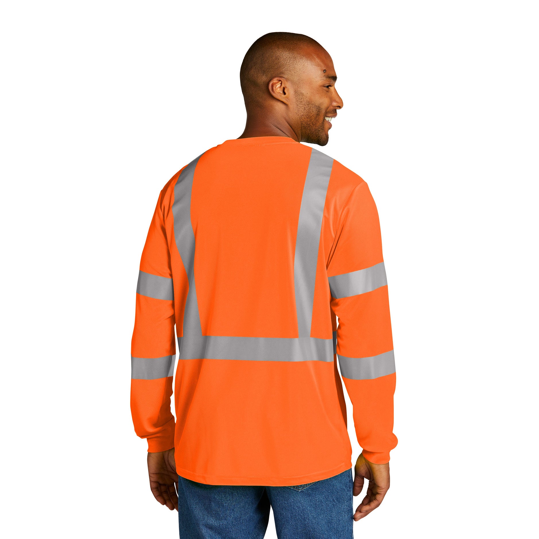 CornerStone® ANSI 107 Safety Orange Class 3 Mesh Long Sleeve Tee