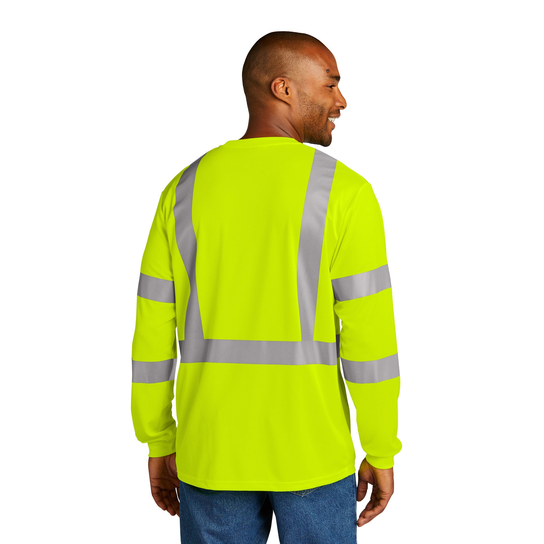 CornerStone® ANSI 107 Safety Yellow Class 3 Mesh Long Sleeve Tee