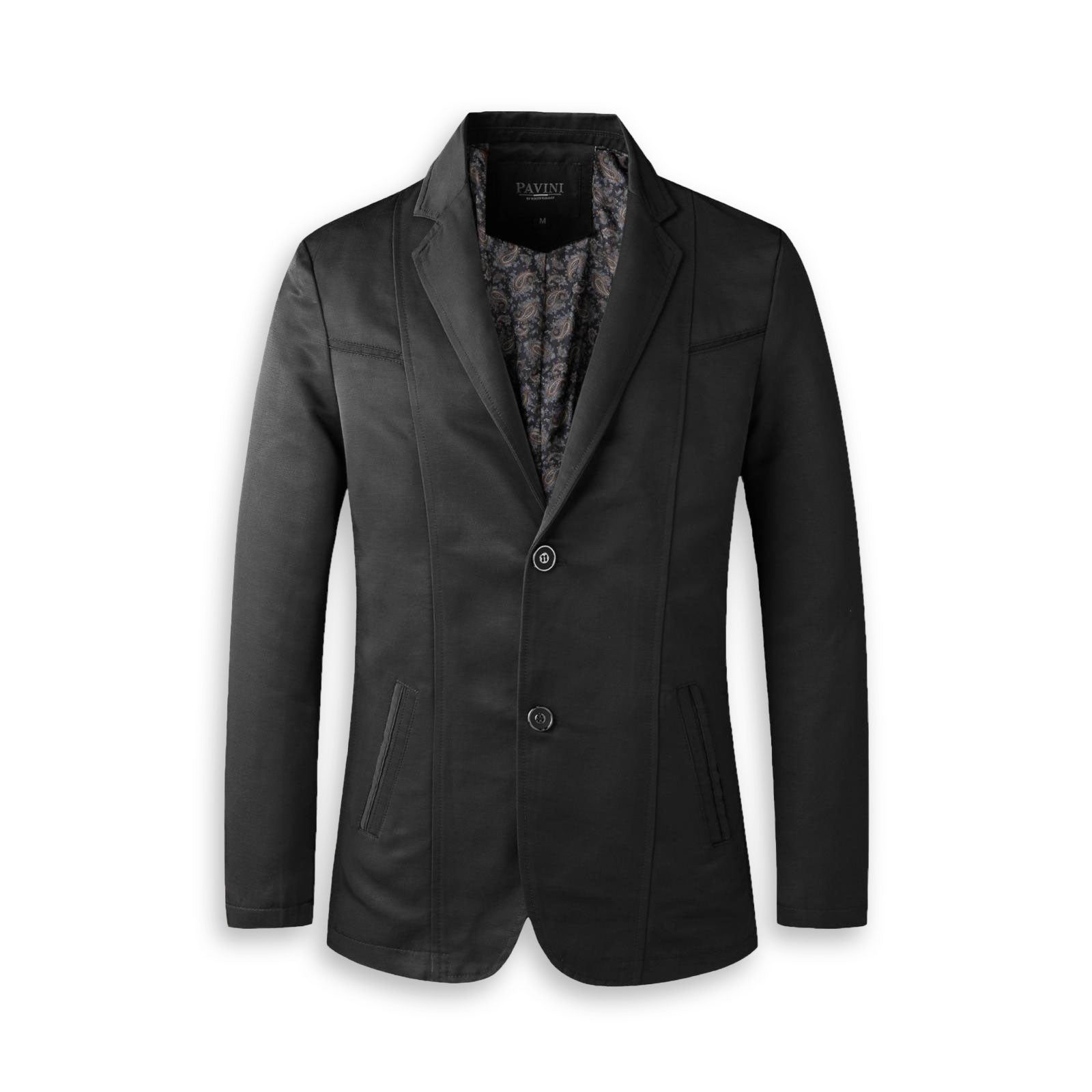 Pavini Black Modern Fit Satin Blazer