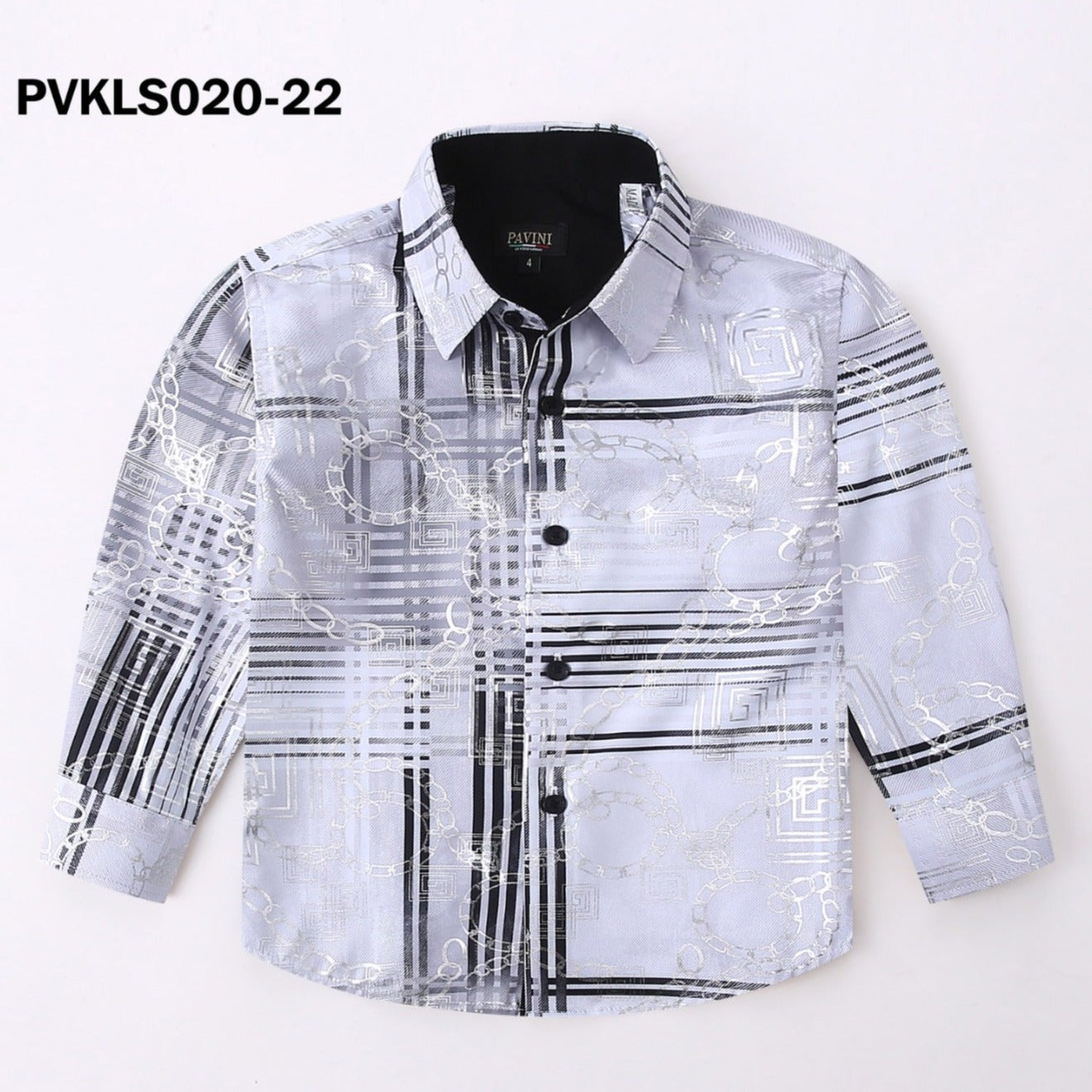 Pavini White Boys' Print Long Sleeve Shirt