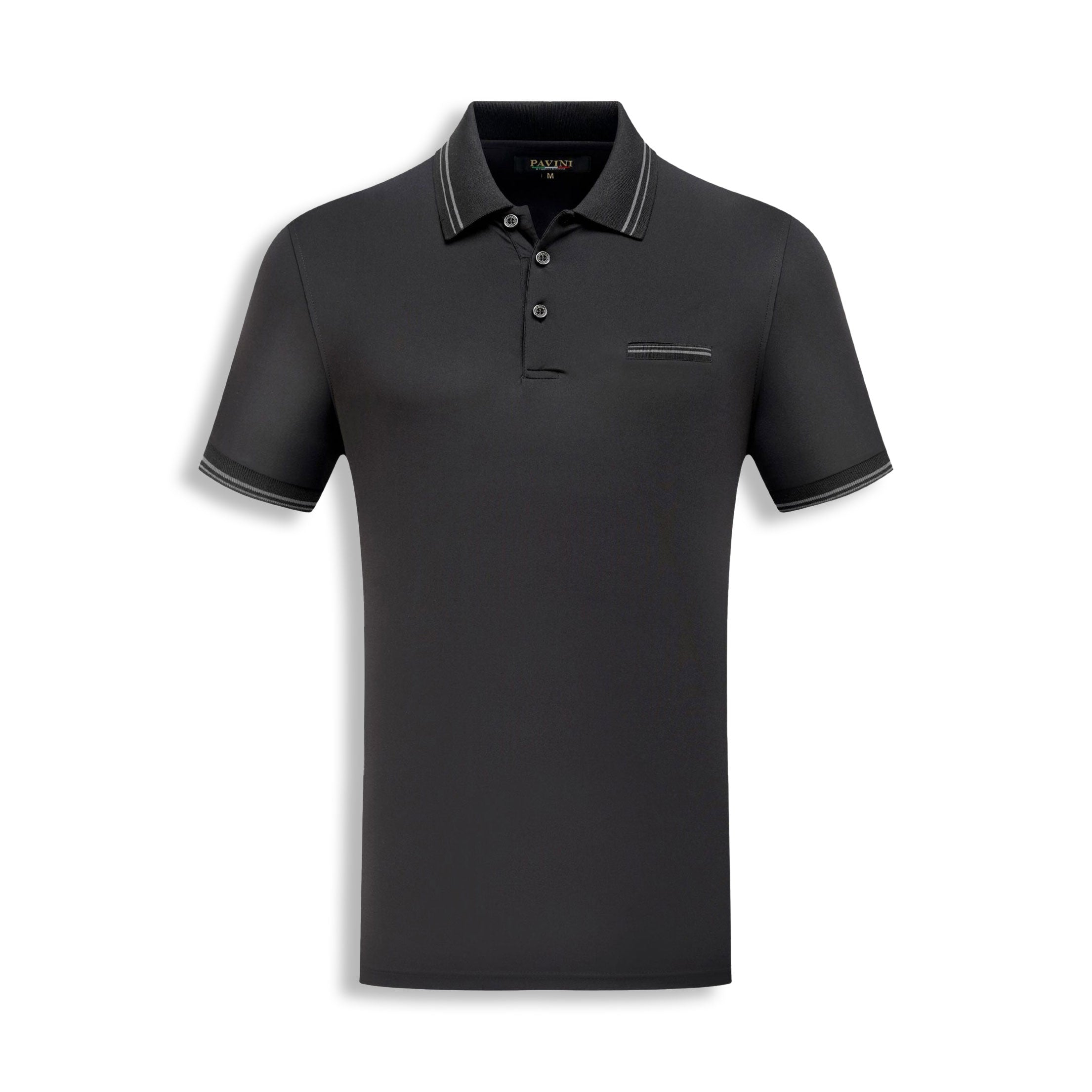 Pavini Black Stretch Classic Polo