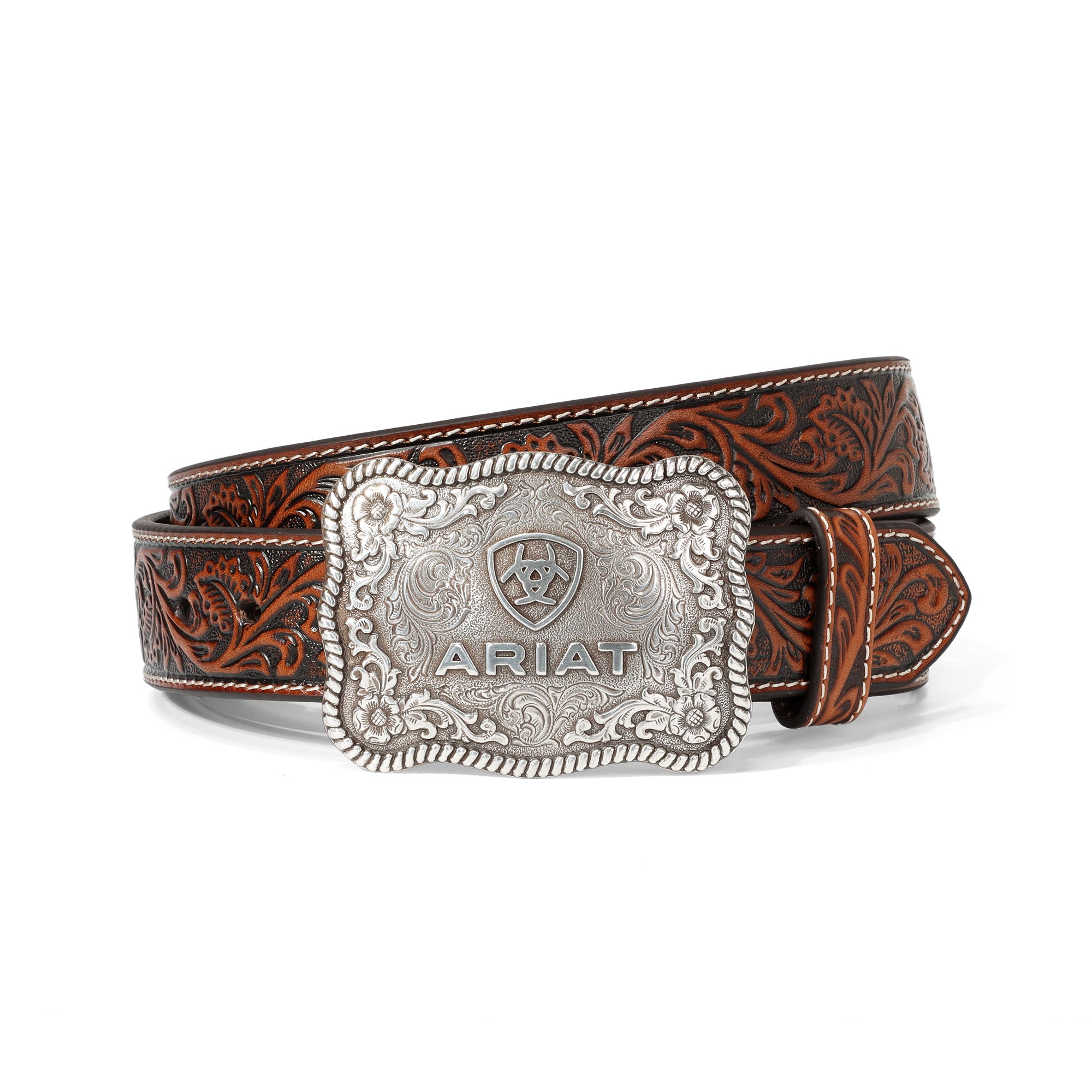 Ariat Buckled Floral Tooled Western Belt