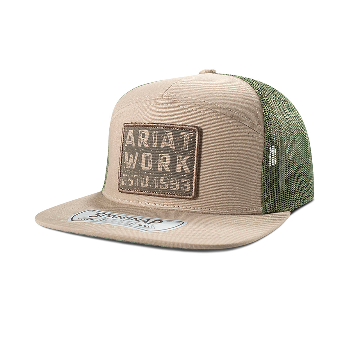 Ariat Work Tan 7 Panel Work Patch Cap