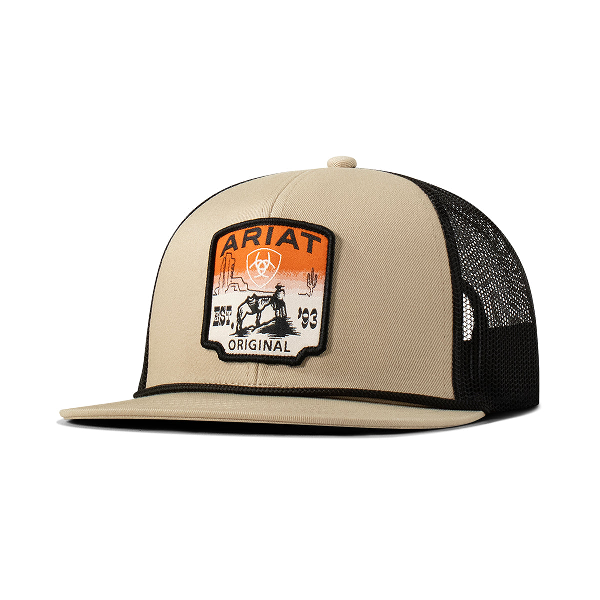 Ariat Khaki & Black Desert Scene Cap