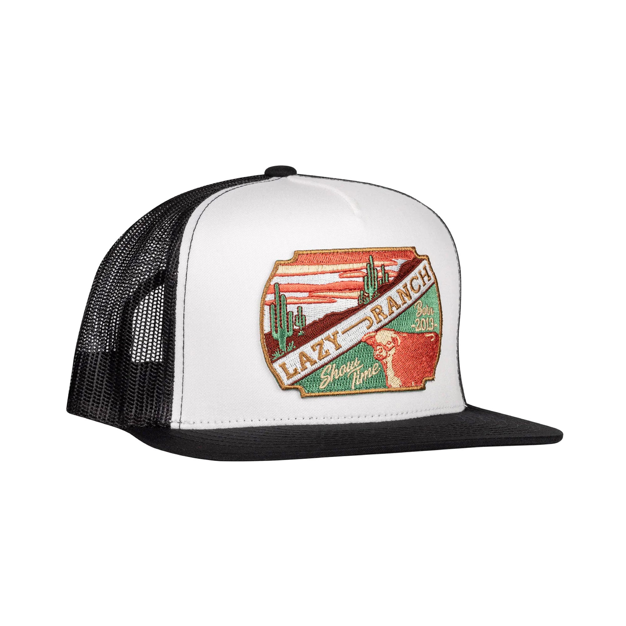 Lazy J Ranch Wear White & Black LJRW Show Time Cap