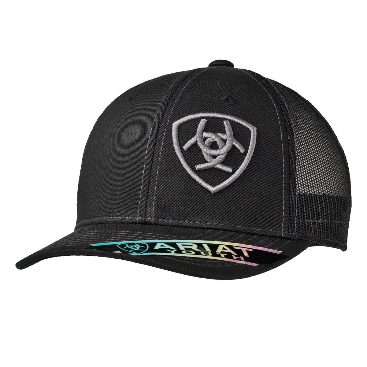 Ariat Youth Black Offset Shield Cap