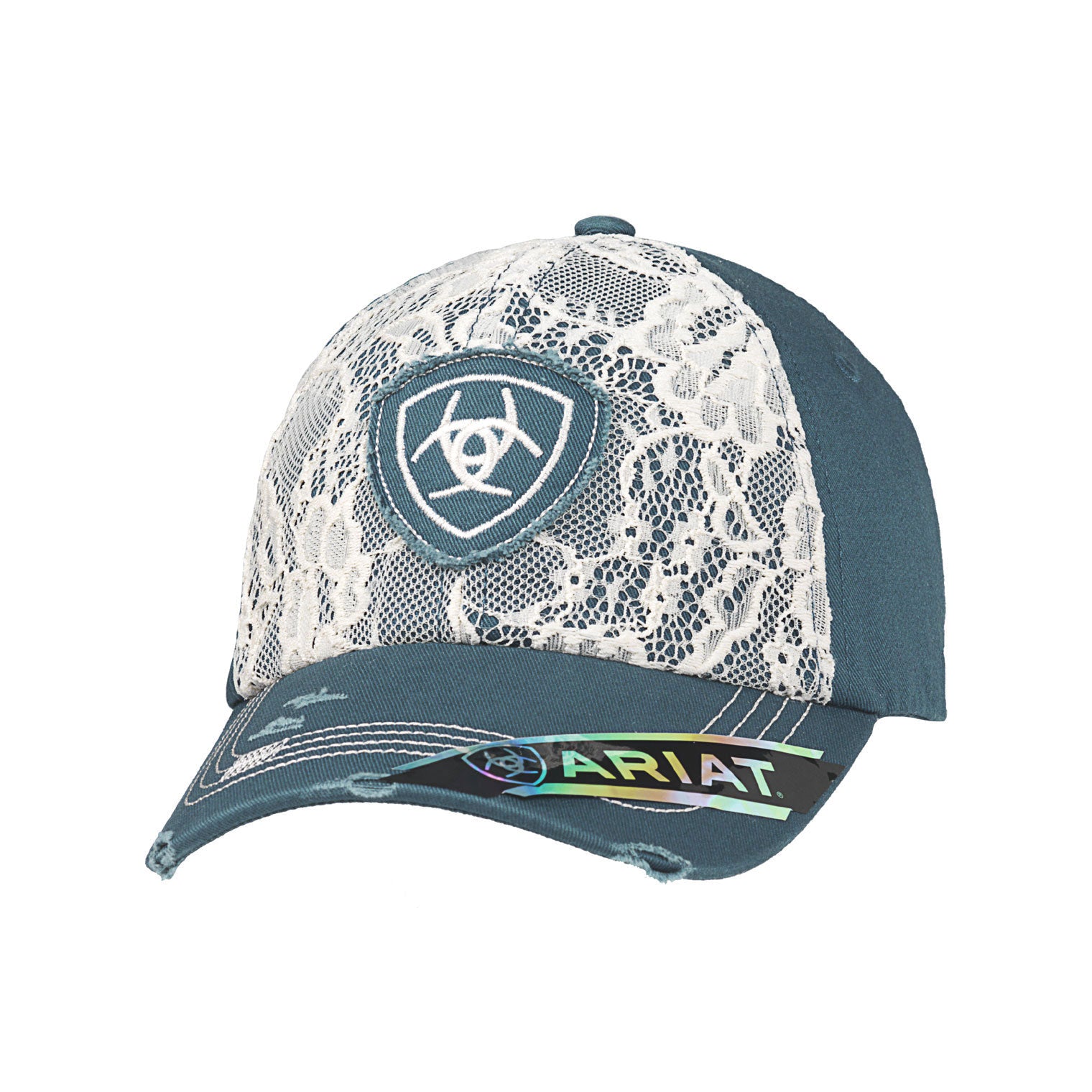 Ariat Women's Blue Distressed Lace Cap
