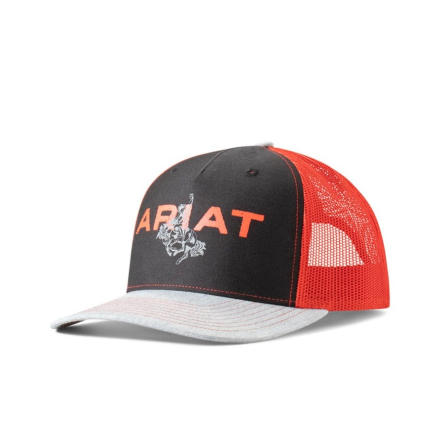 Ariat Black & Red Bucking Bronco Cap