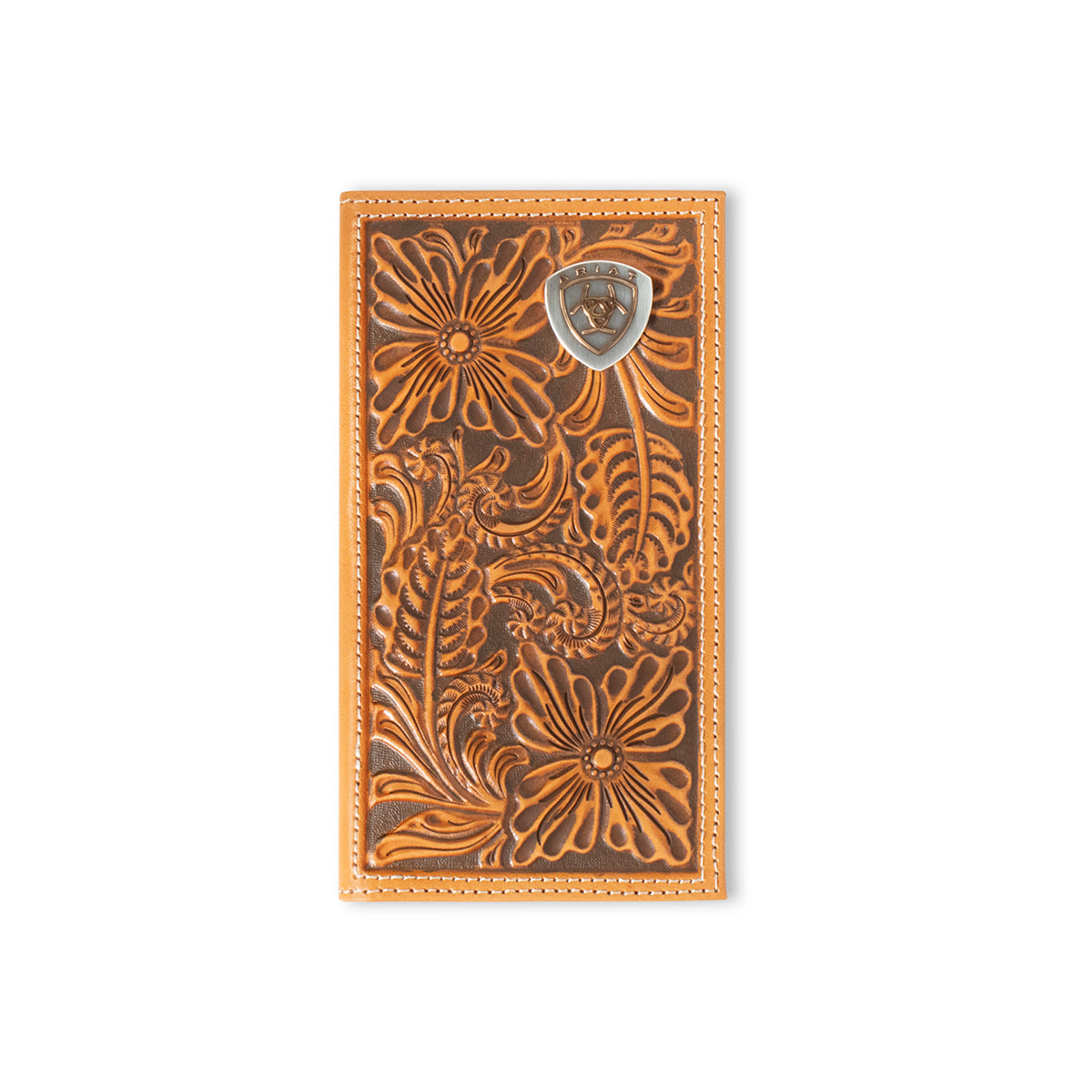 Ariat Tan Floral Embossed Rodeo Wallet